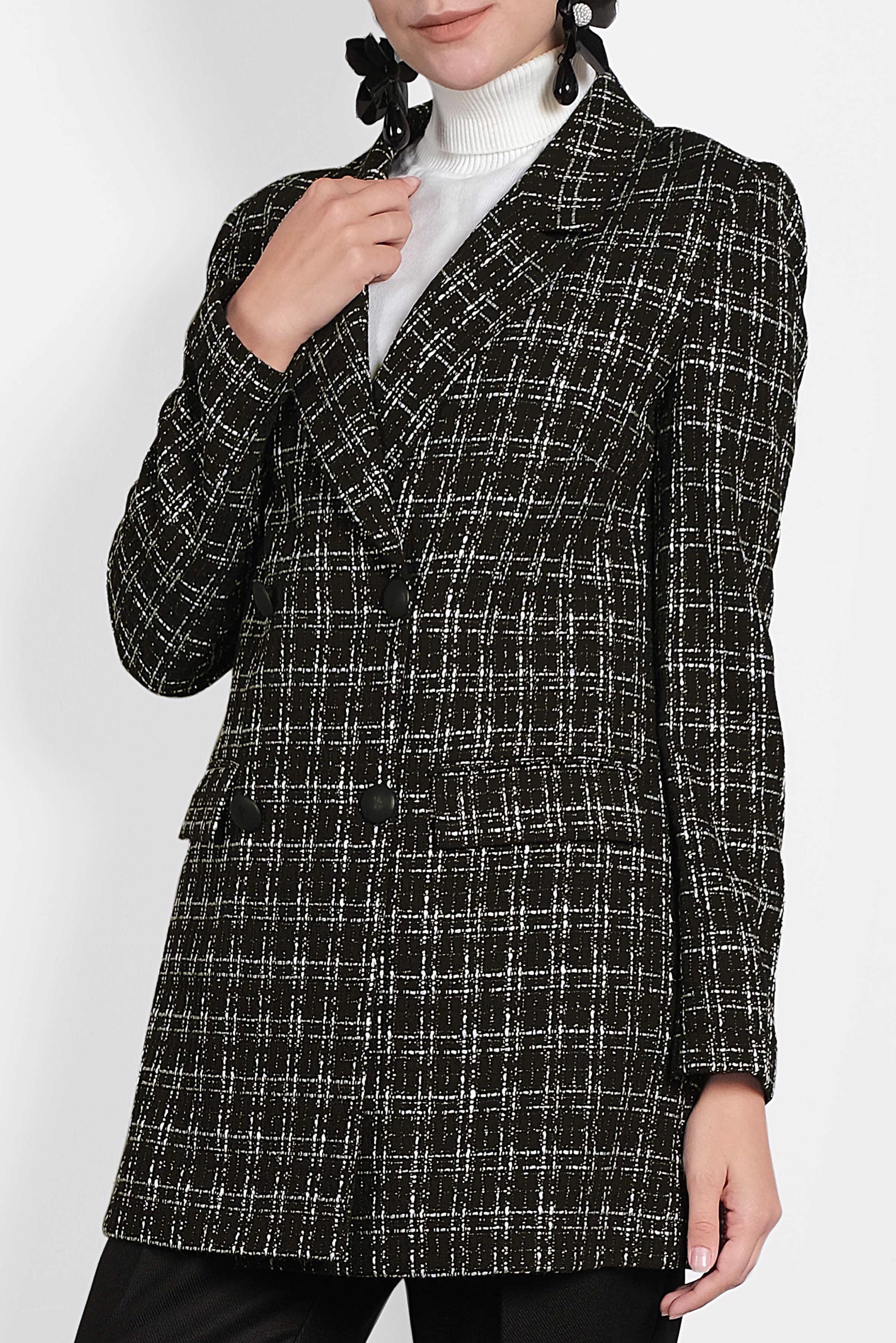 Tesettür giyim SİYAH DÜĞMELİ TÜVİT CEKET 40220 