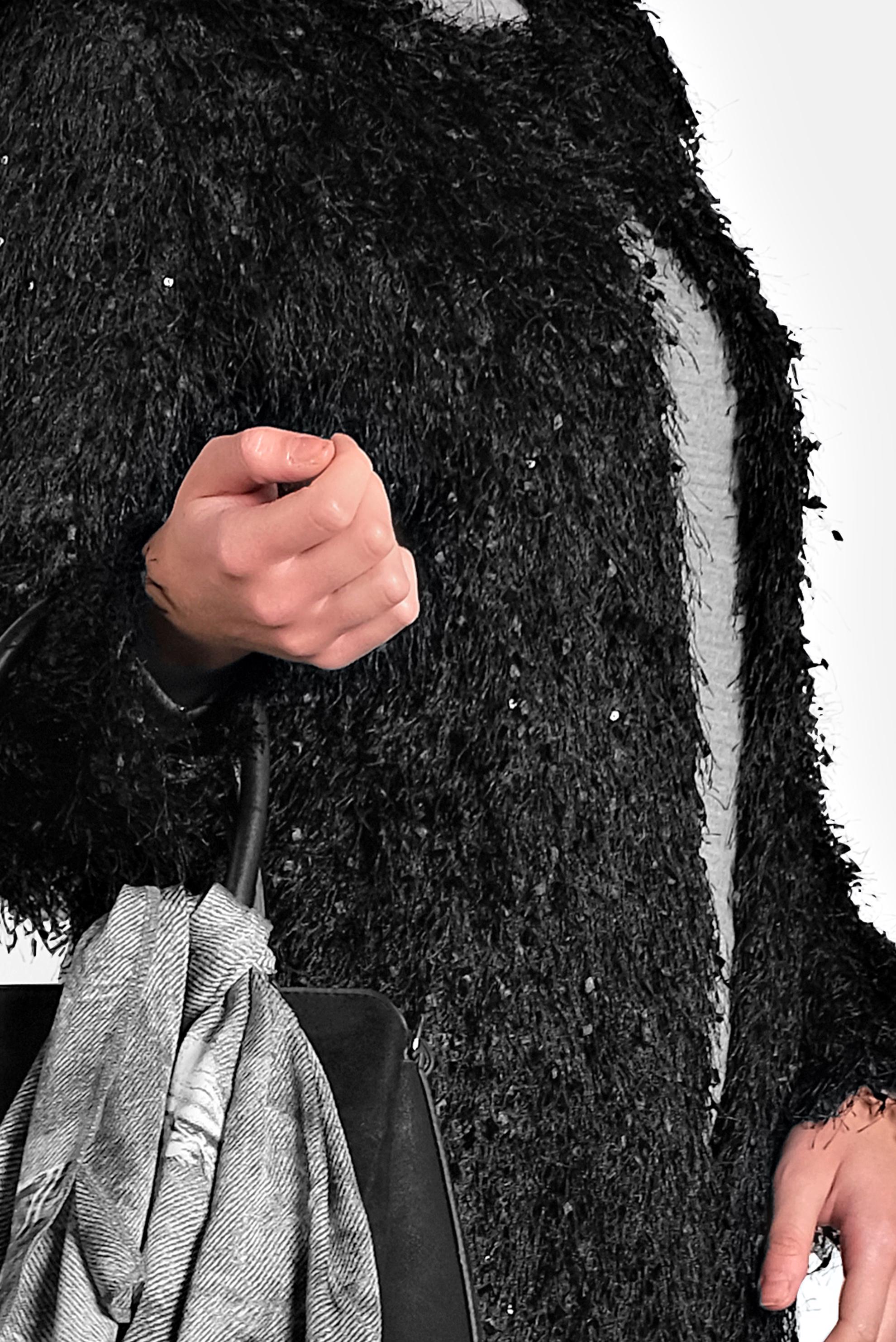 Tesettür giyim SİYAH SAÇAKLI CEKET 40305