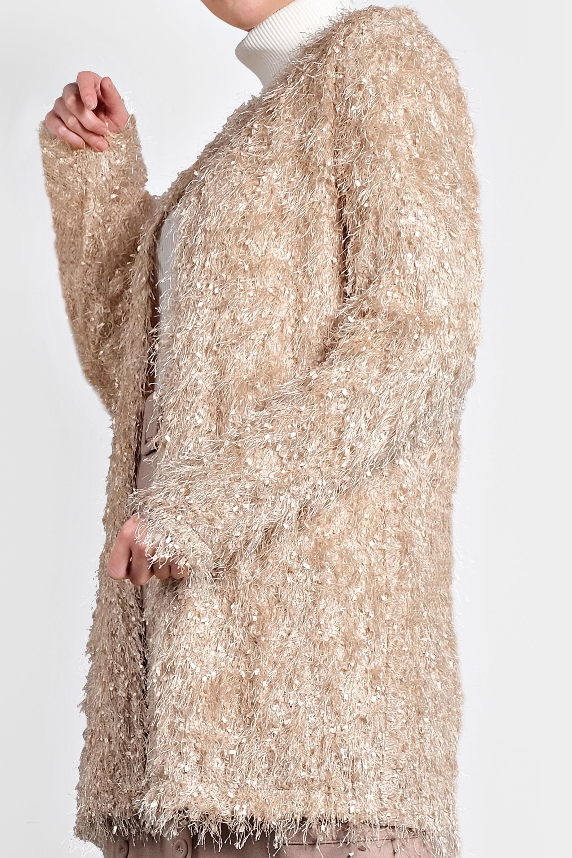 Tesettür giyim PUDRA SAÇAKLI CEKET 40305