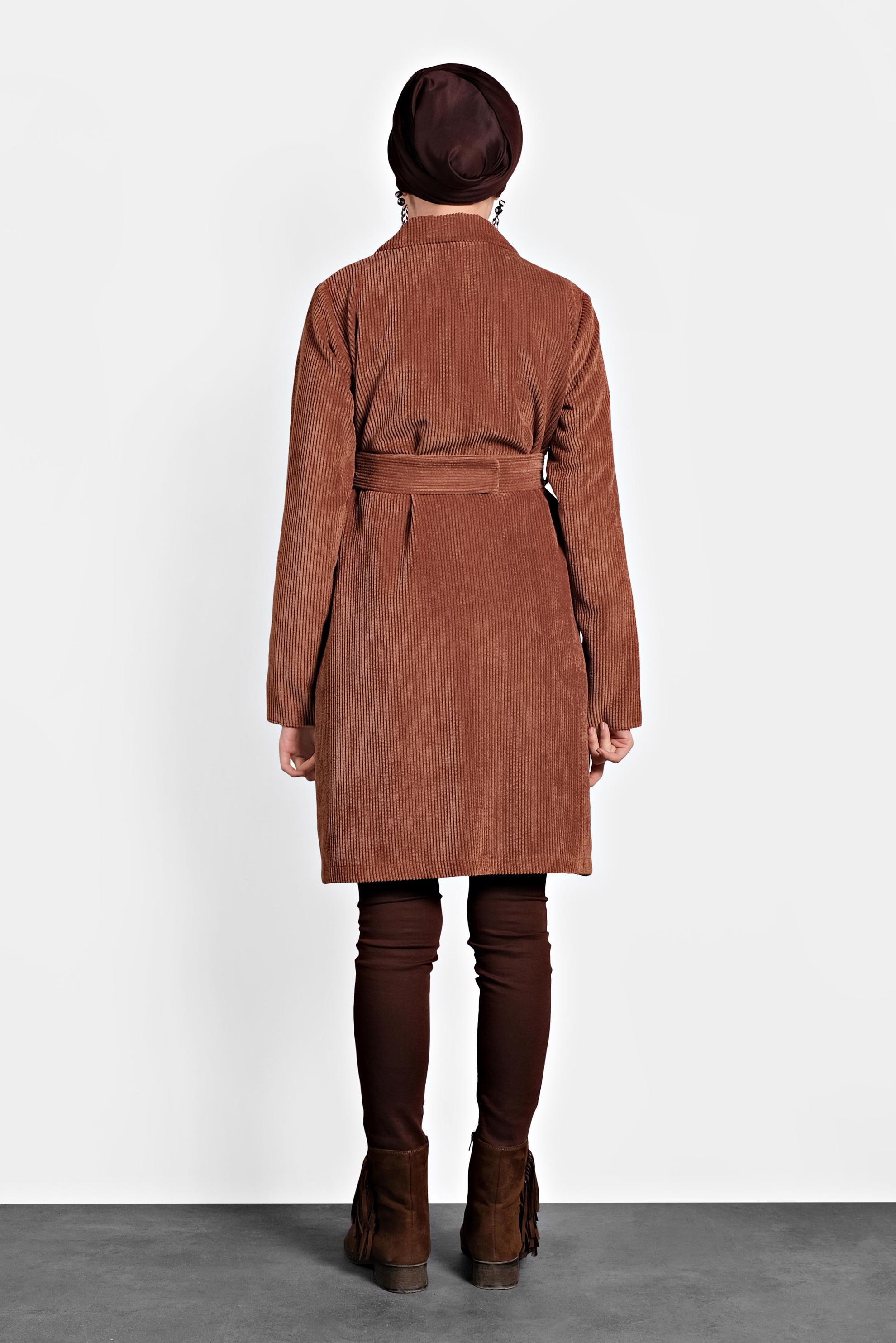 Tesettür giyim TURUNCU KADİFE CEKET 40351