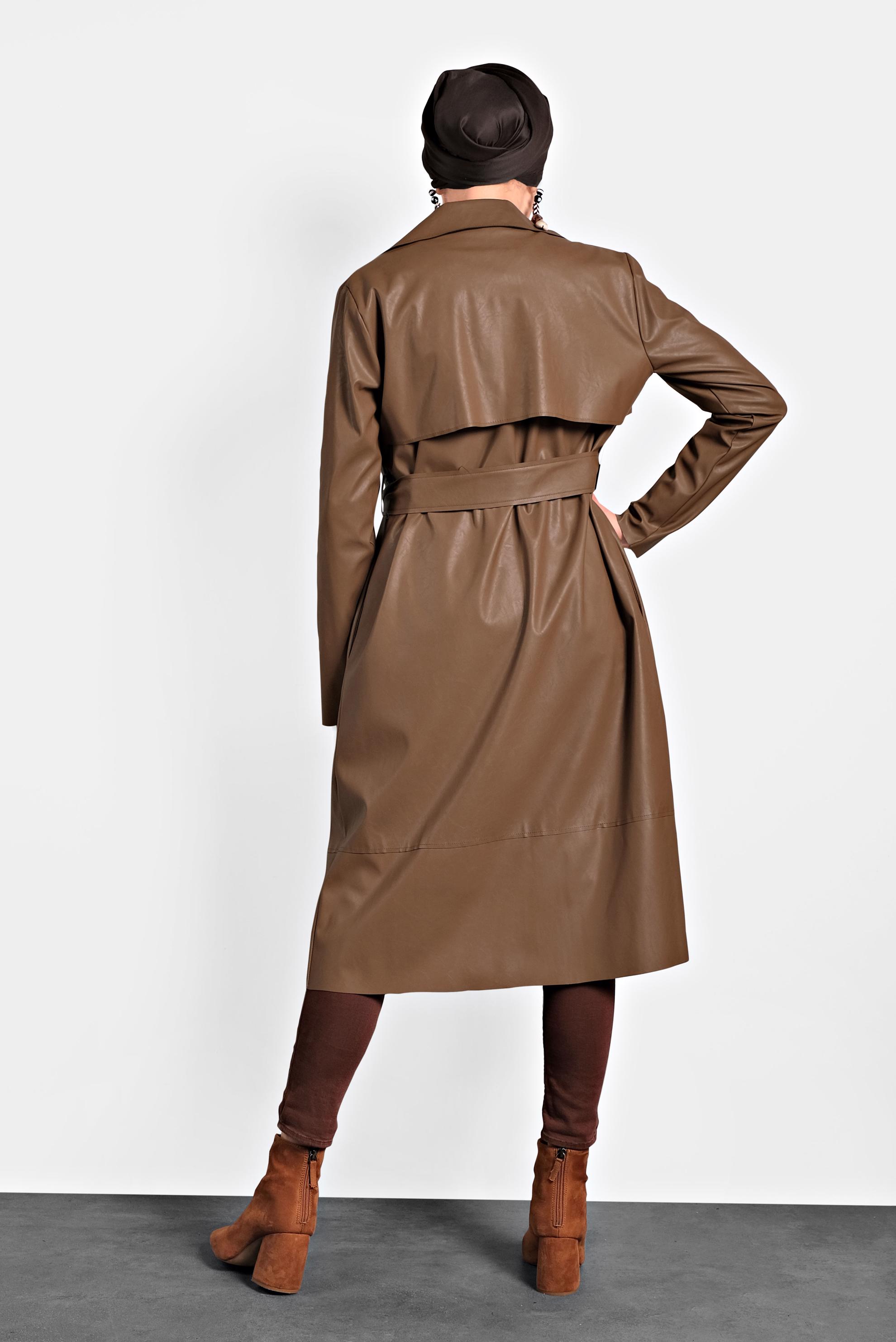 Hijab clothing TABA BELTED LEATHER JACKET 40395