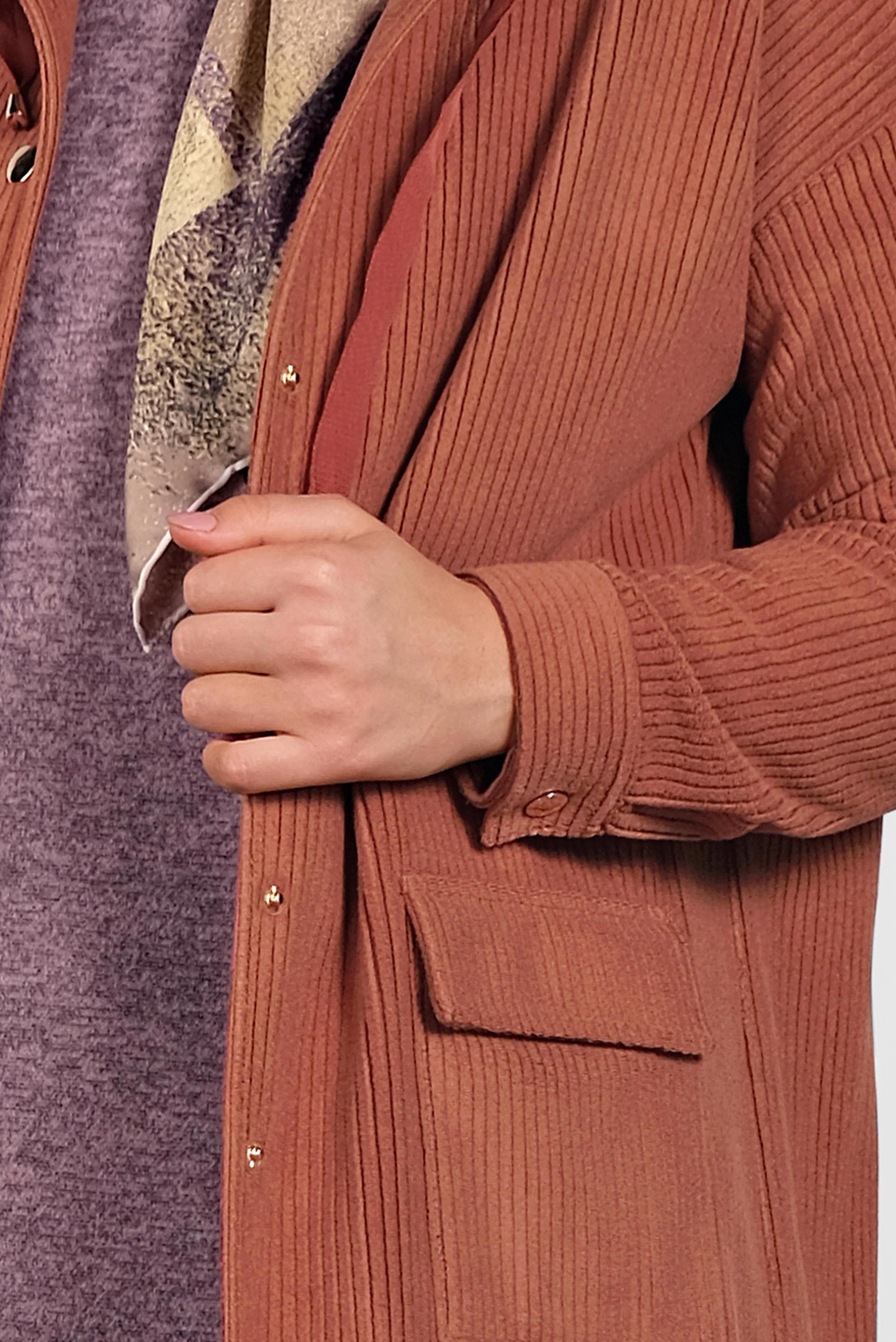 Tesettür giyim TABA ÇITÇITLI KADİFE CEKET 40411 