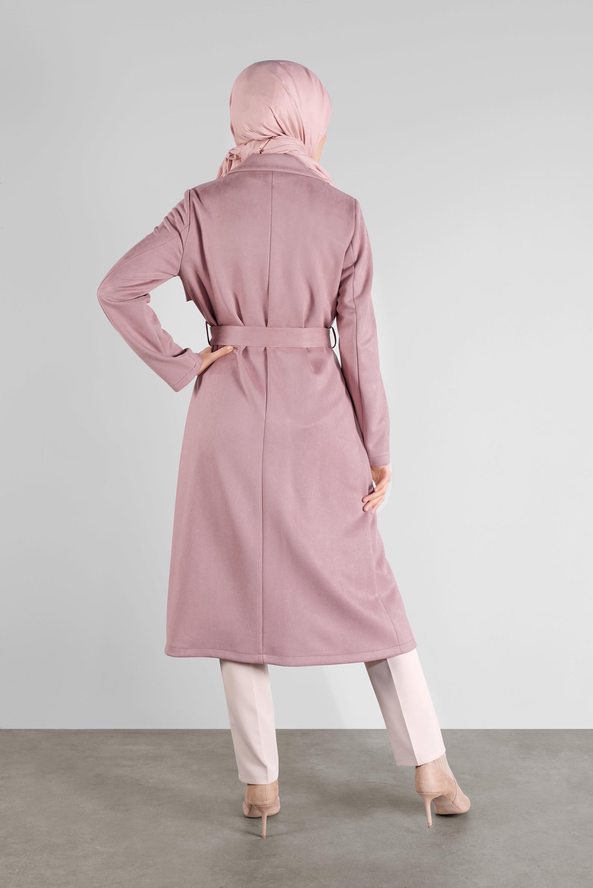Hijab clothing POWDER BELTED SUEDE JACKET 41185 