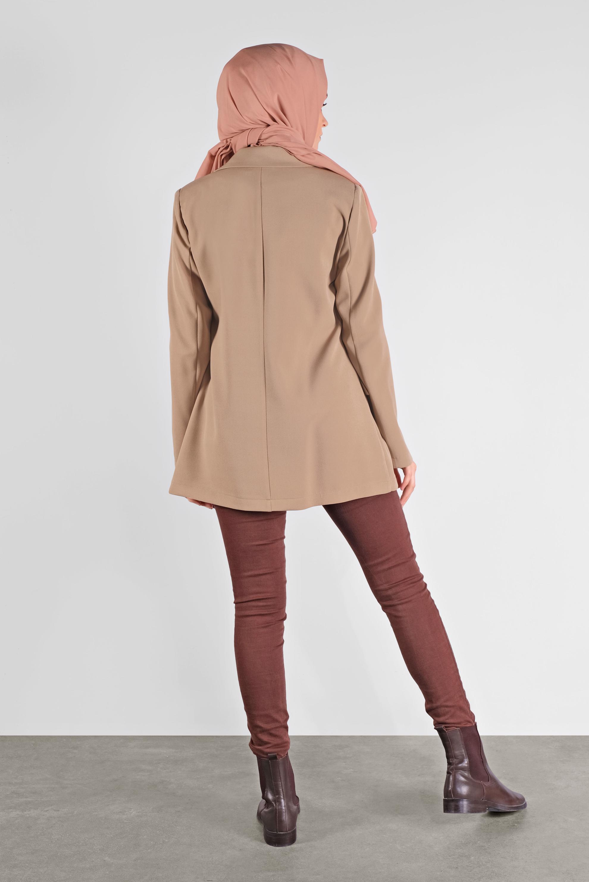 Hijab clothing BROWN BUTTONED CLASSIC JACKET 41195 