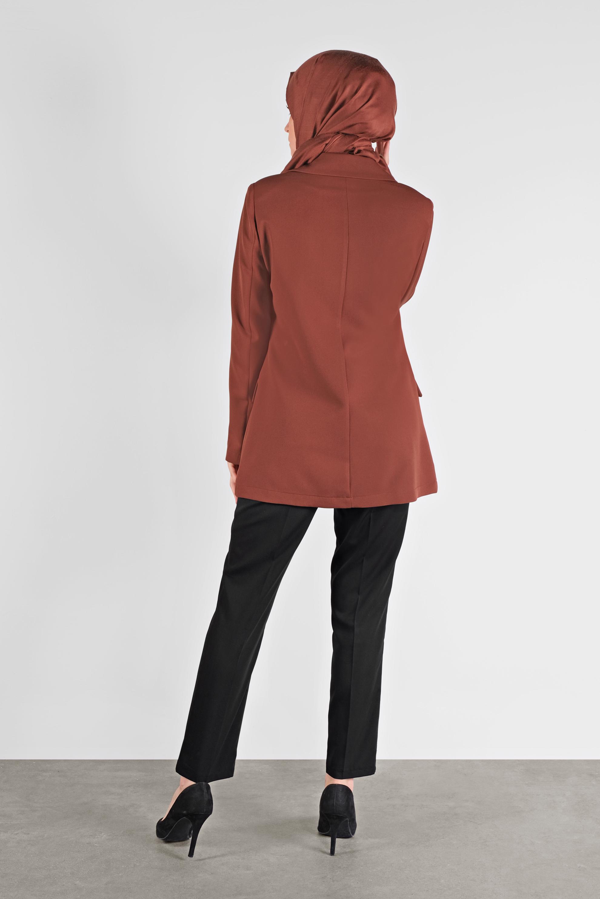 Hijab clothing BROWN BUTTONED CLASSIC JACKET 41195 