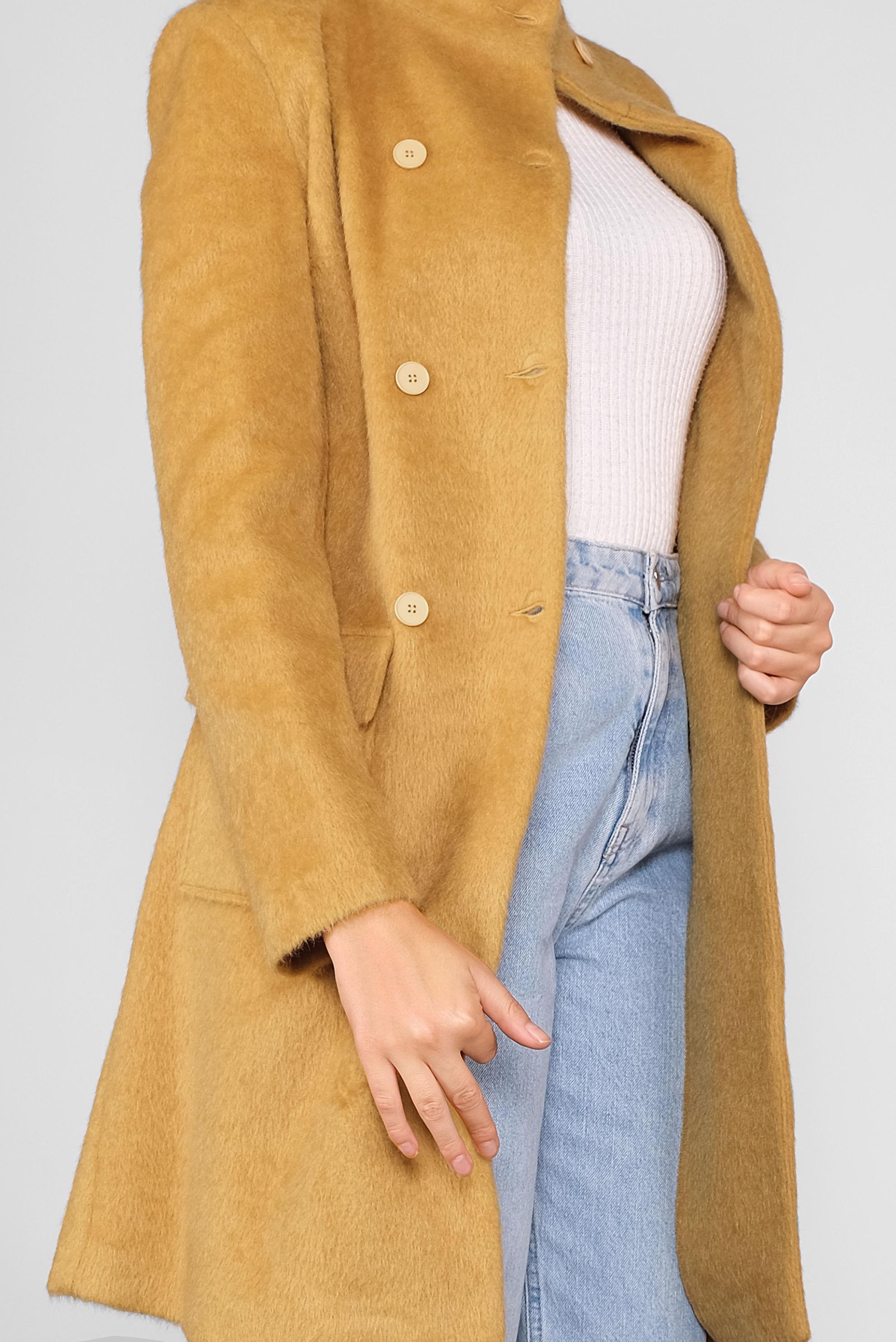 Tesettür giyim SARI DÜĞMELİ CEPLİ TAY TÜYÜ CEKET 41245