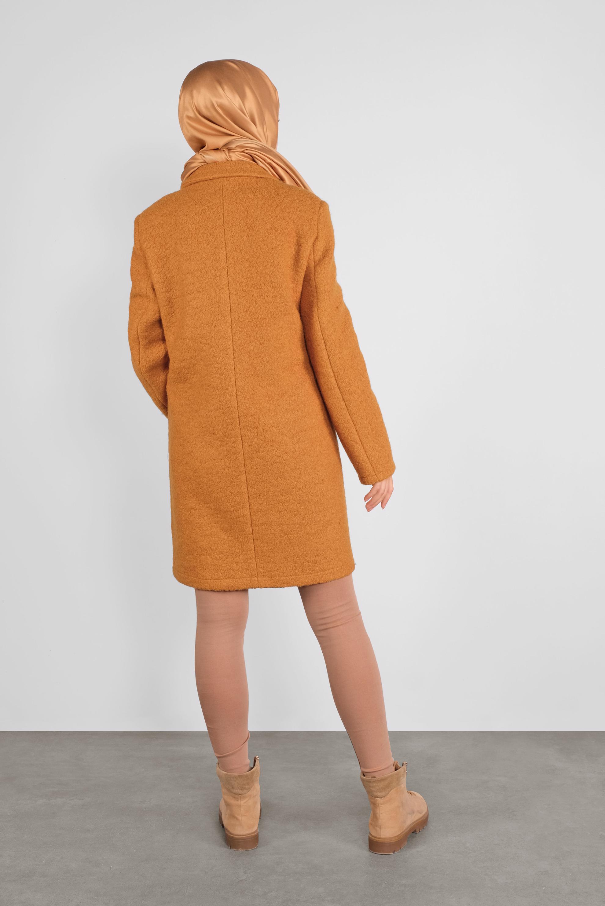 Tesettür giyim SARI KLASİK YÜN CEKET 41248	