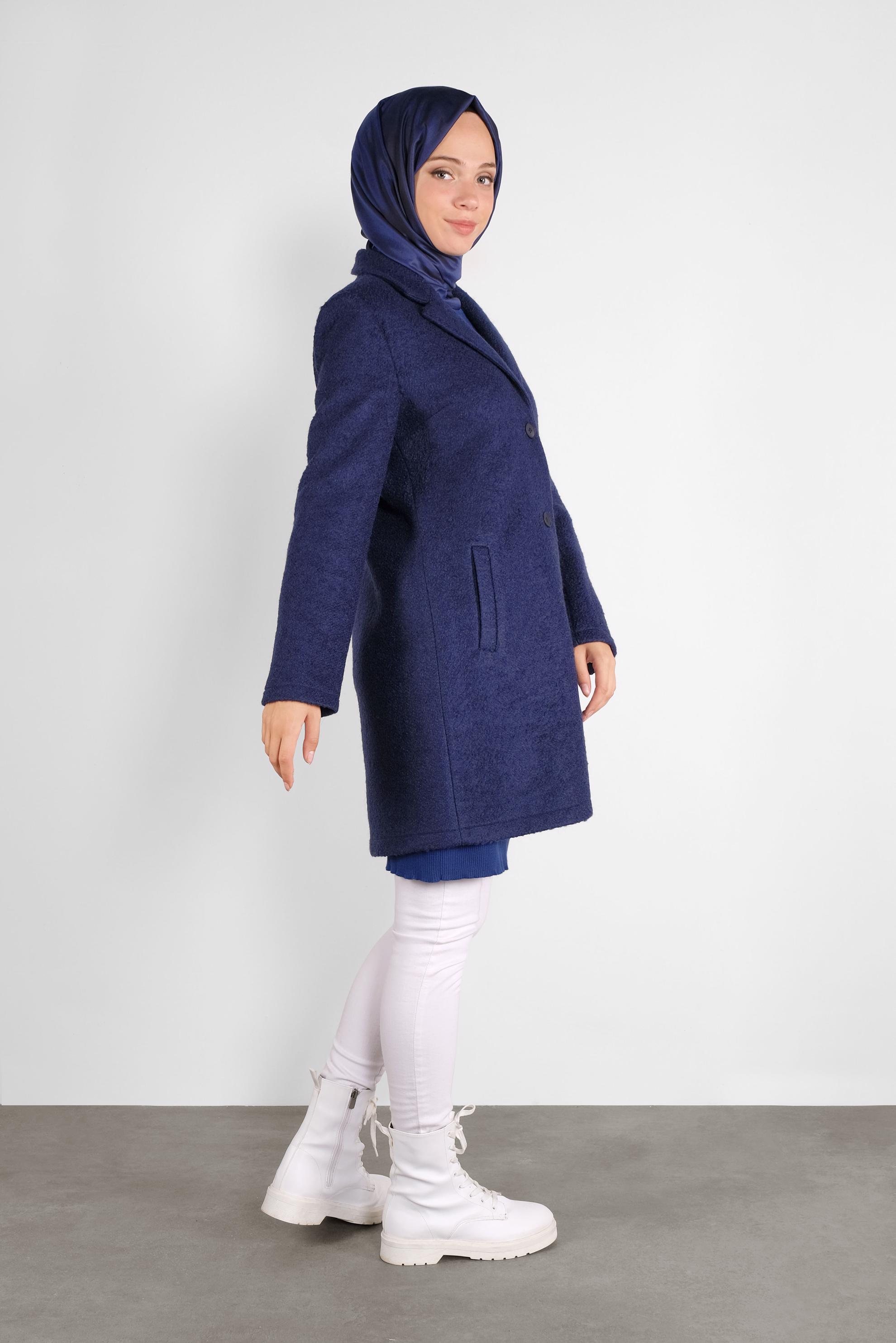 Tesettür giyim LACİVERT KLASİK YÜN CEKET 41248	