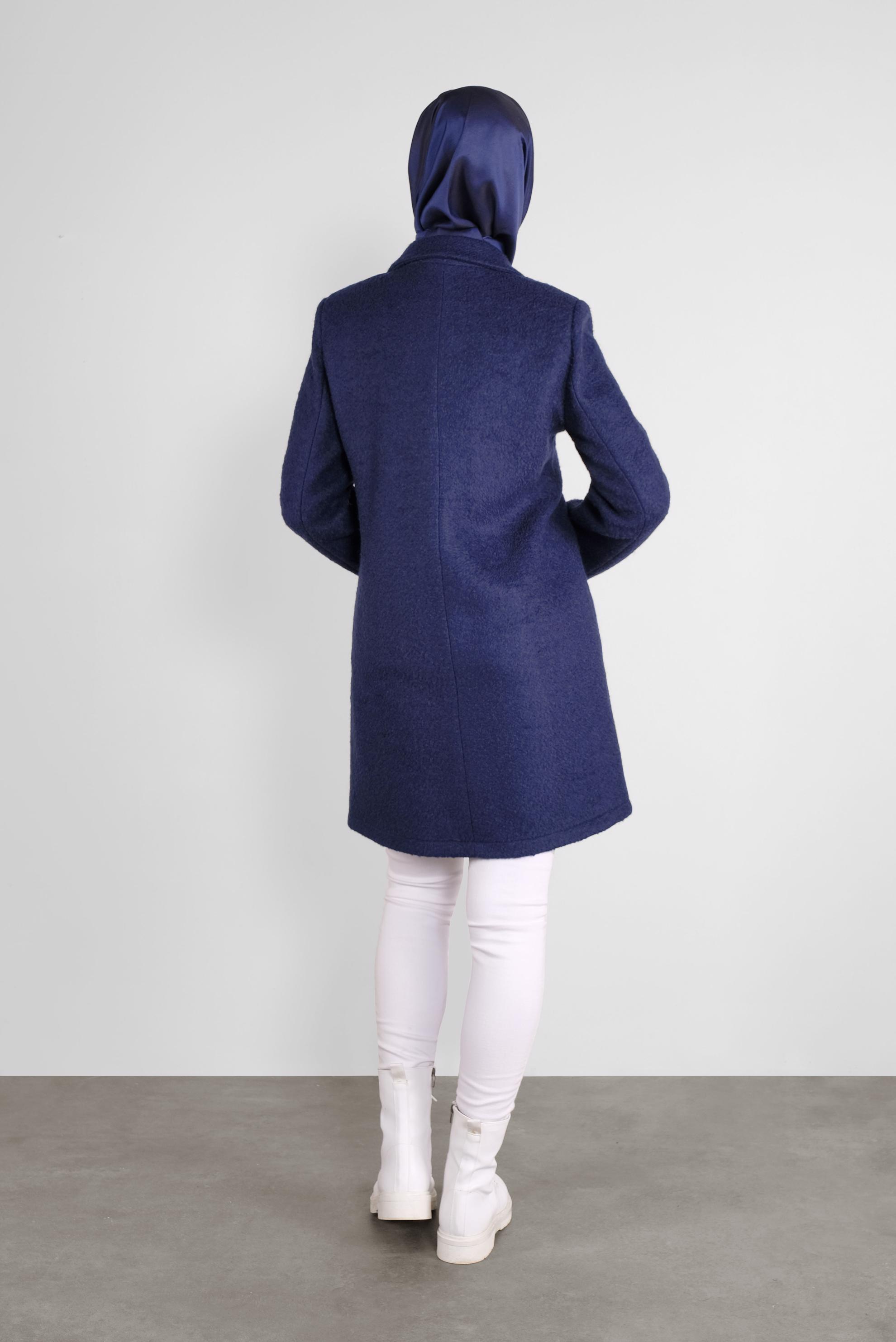 Tesettür giyim LACİVERT KLASİK YÜN CEKET 41248	