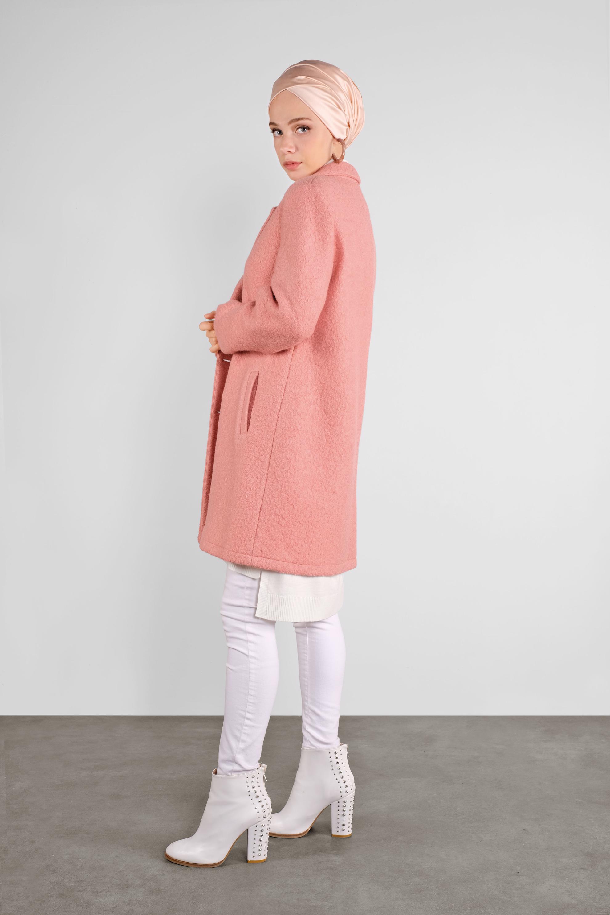 Tesettür giyim PUDRA KLASİK YÜN CEKET 41248	