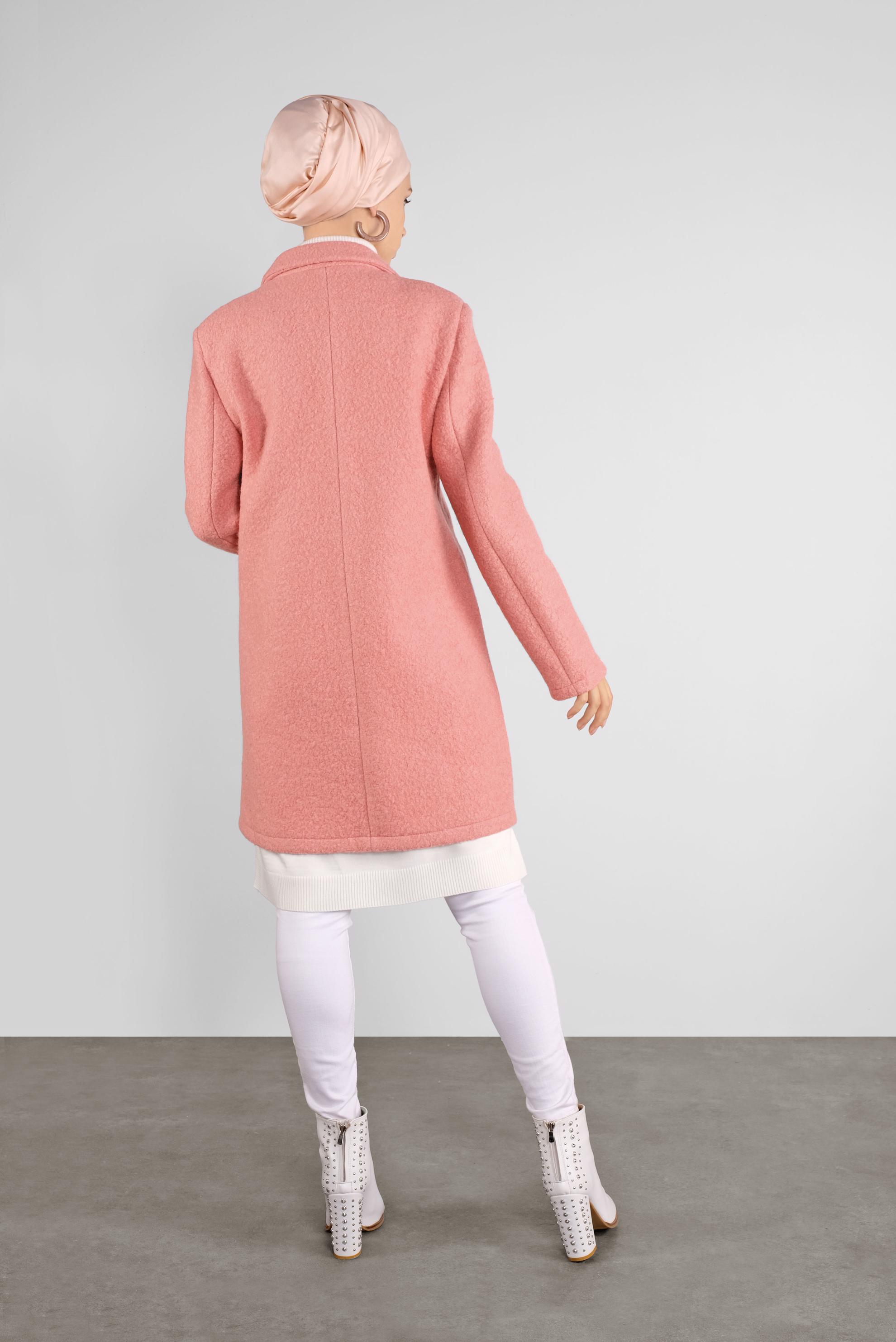 Tesettür giyim PUDRA KLASİK YÜN CEKET 41248	