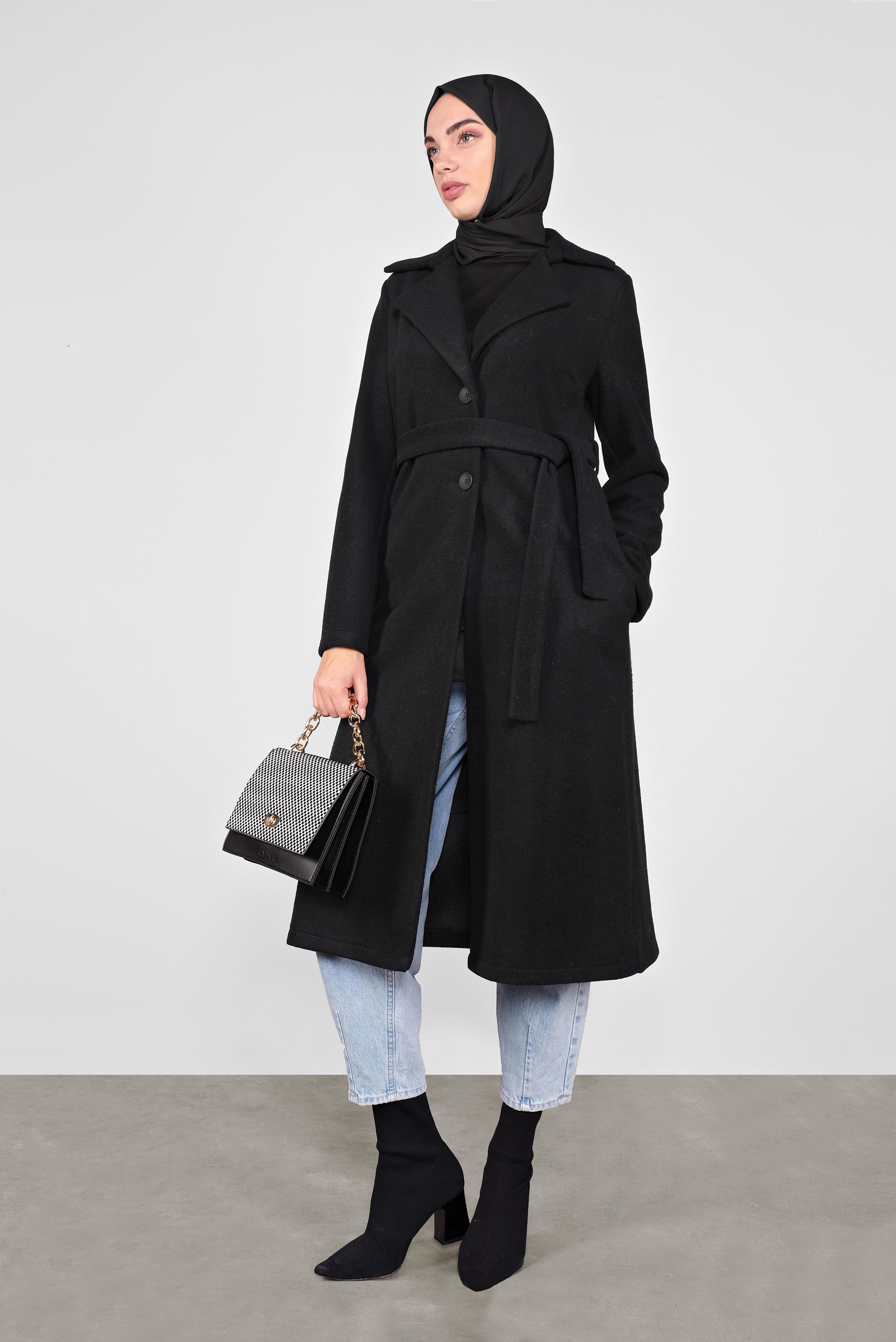 Tesettür giyim SİYAH DÜĞMELİ GİY ÇIK 41250