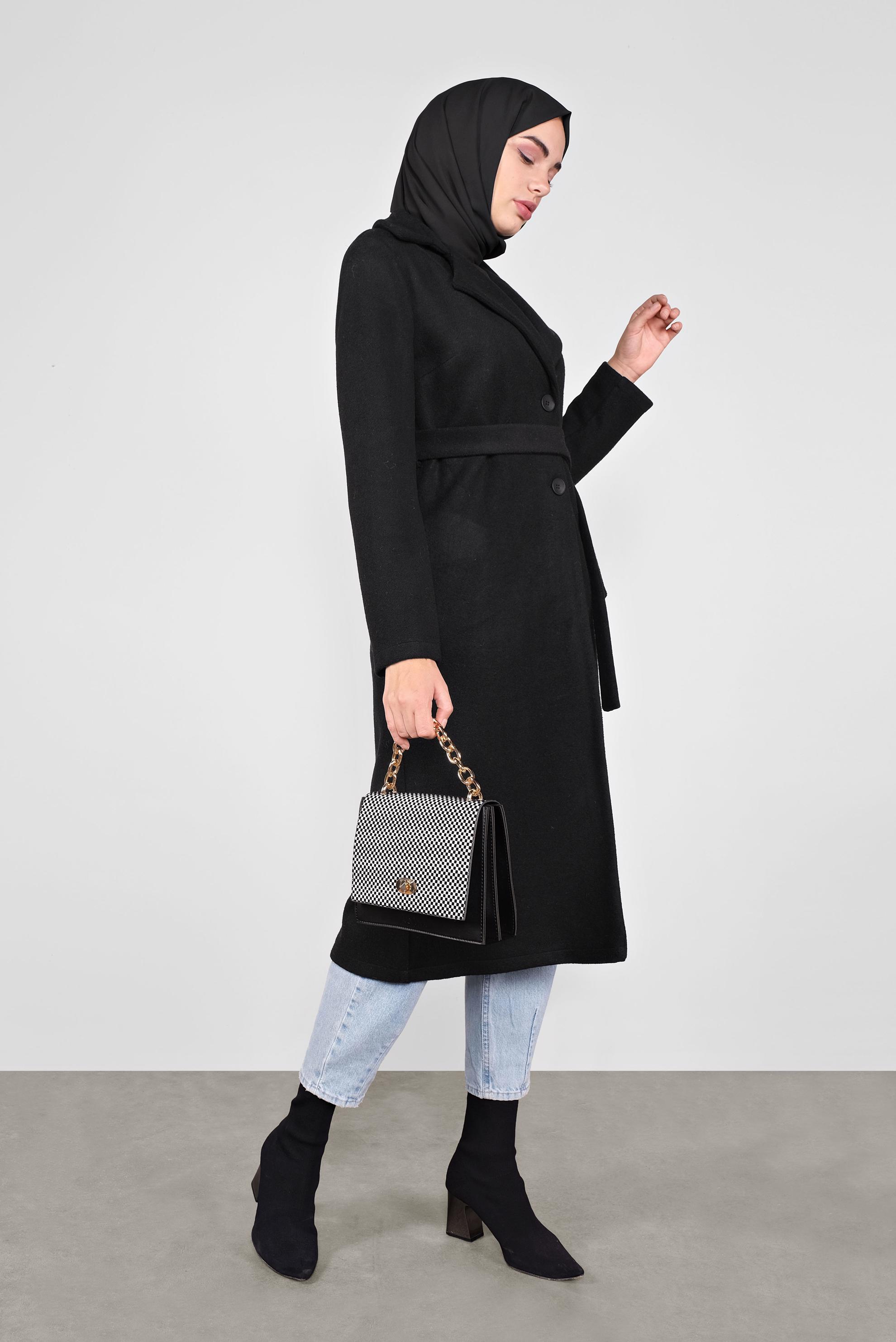 Tesettür giyim SİYAH DÜĞMELİ GİY ÇIK 41250