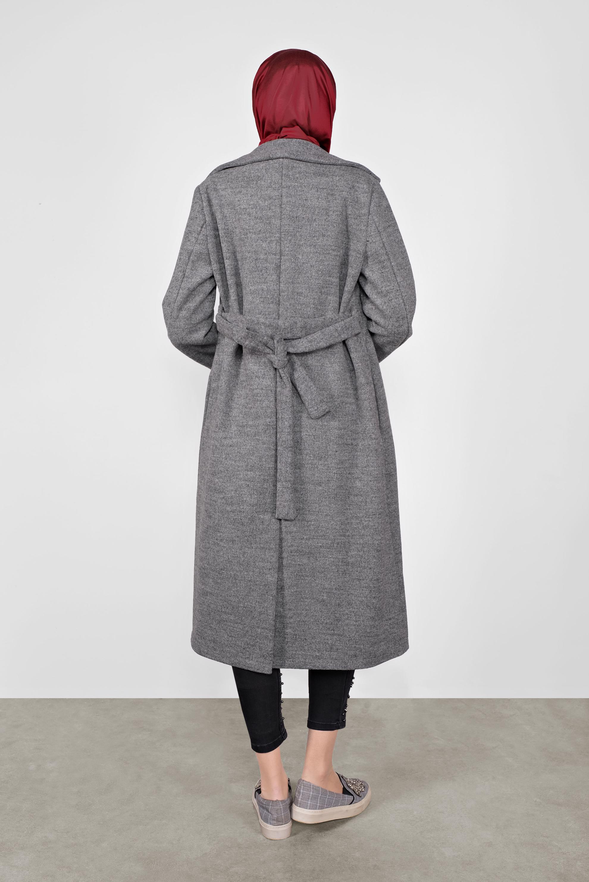 Tesettür giyim GRİ DÜĞMELİ GİY ÇIK 41250