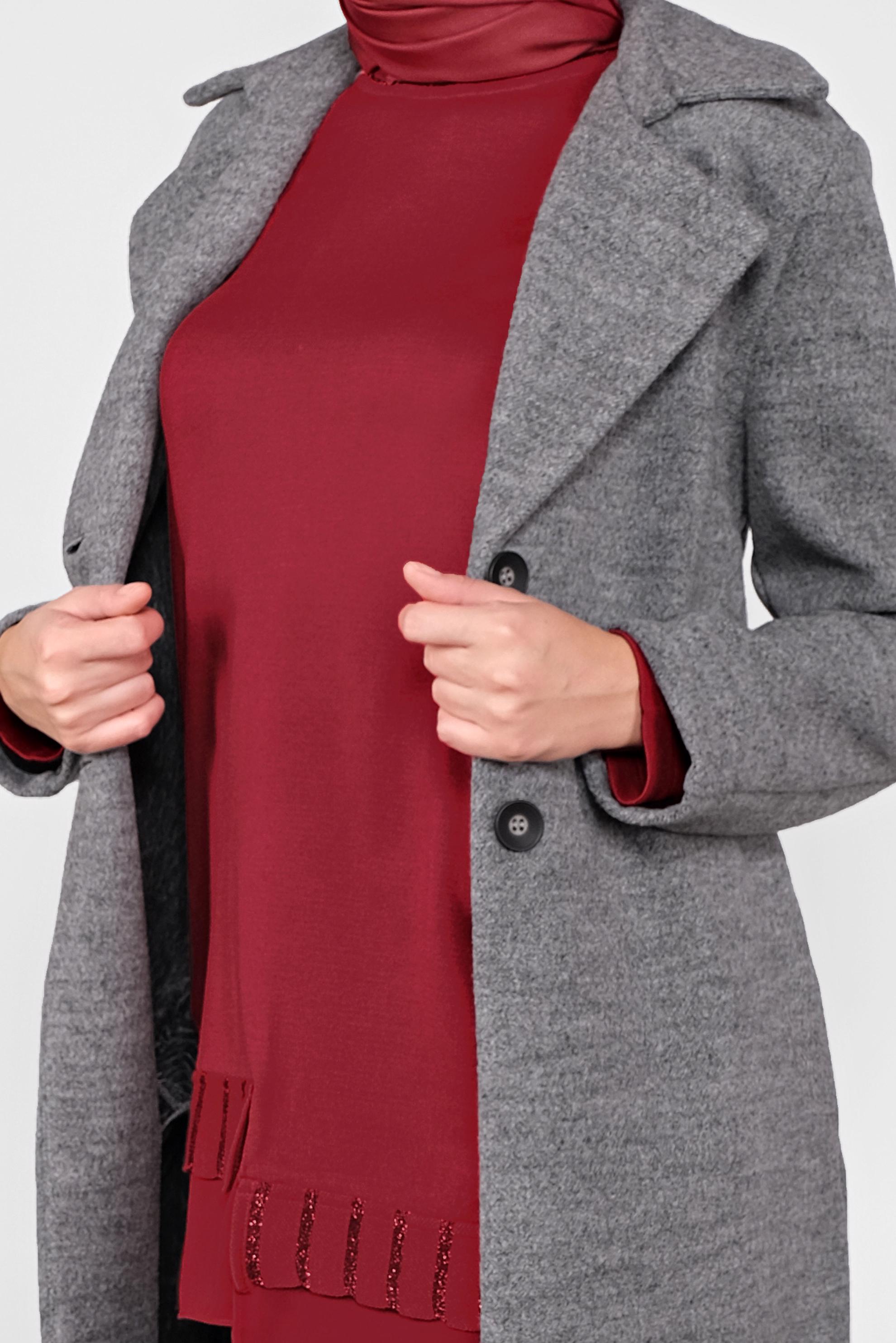 Tesettür giyim GRİ DÜĞMELİ GİY ÇIK 41250