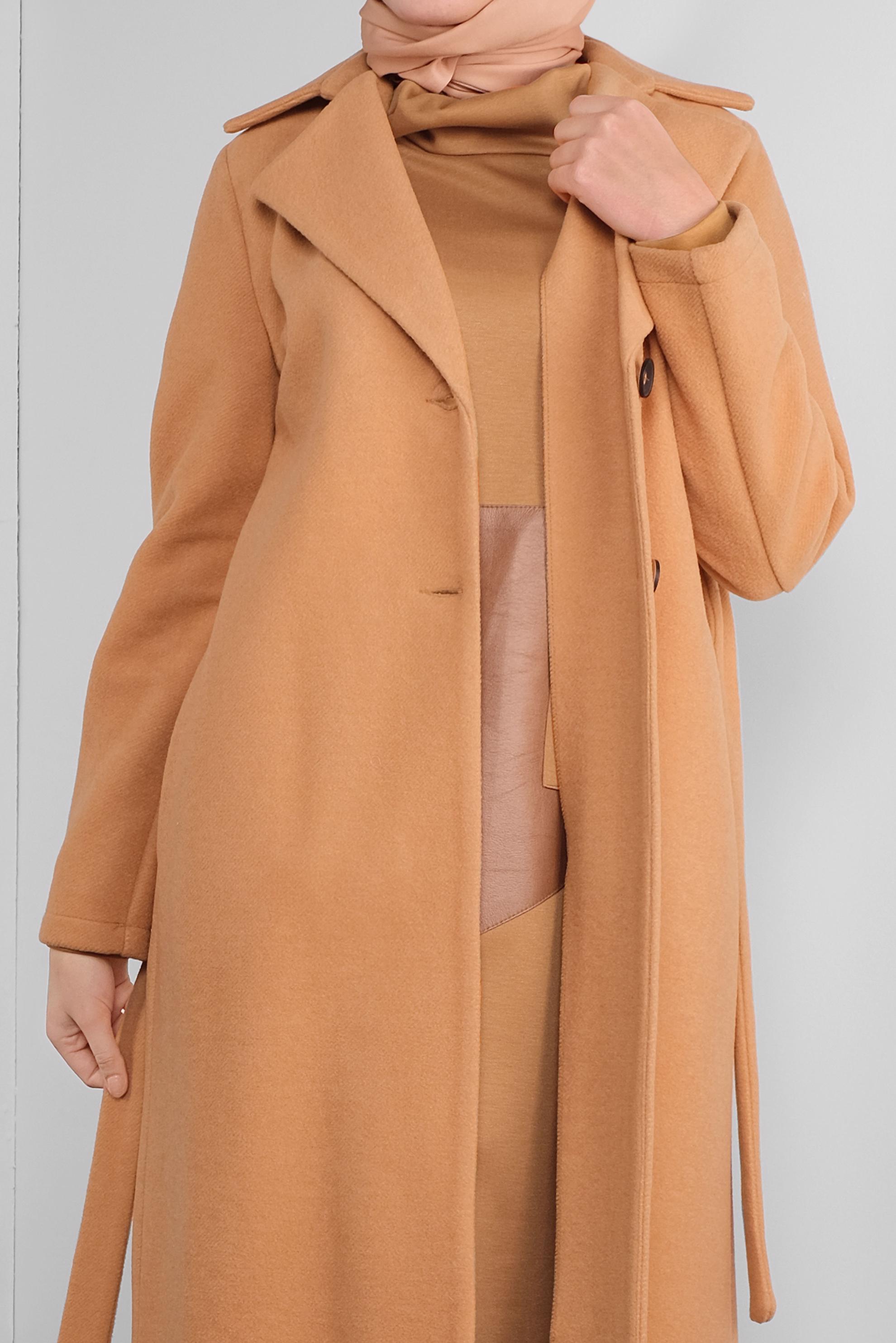 Tesettür giyim KAHVE DÜĞMELİ GİY ÇIK 41250