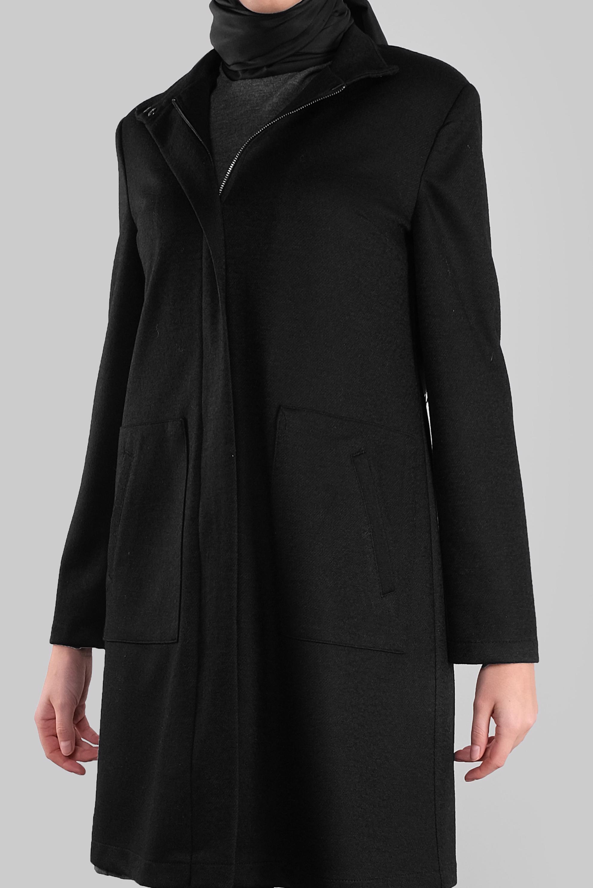 Tesettür giyim SİYAH FERMUARLI YÜN CEKET 41259