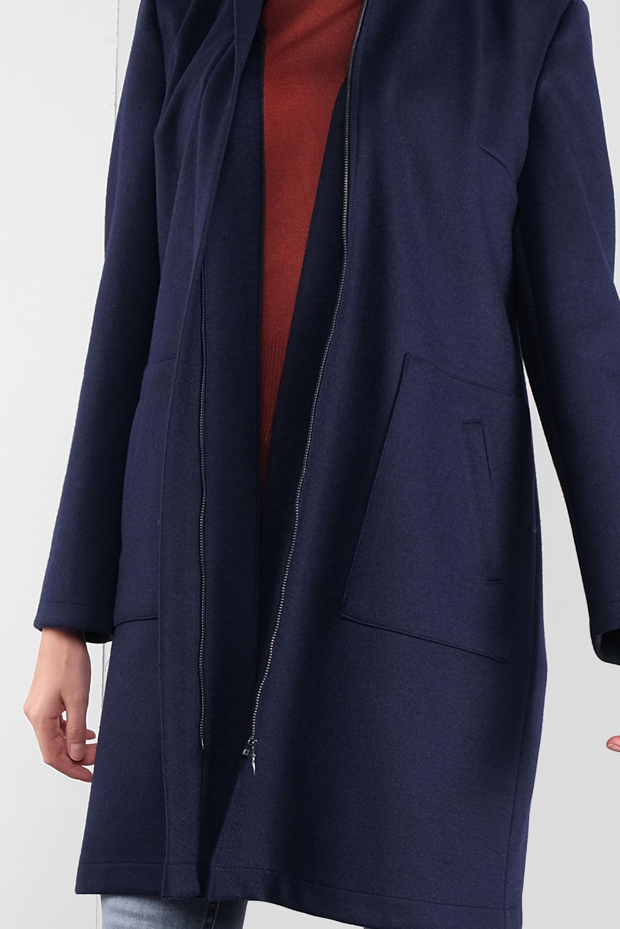 Tesettür giyim LACİVERT FERMUARLI YÜN CEKET 41259