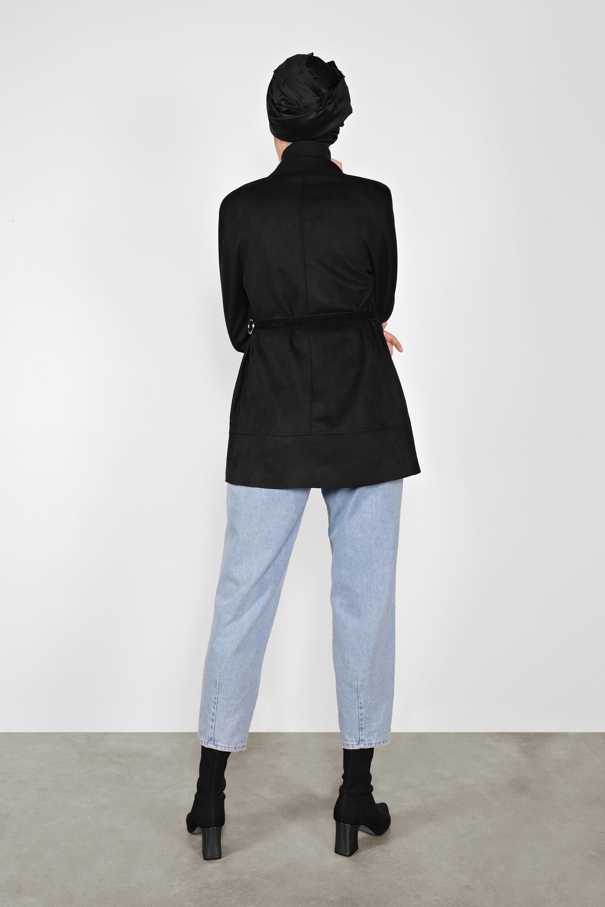 Tesettür giyim SİYAH SÜET CEKET 41261 