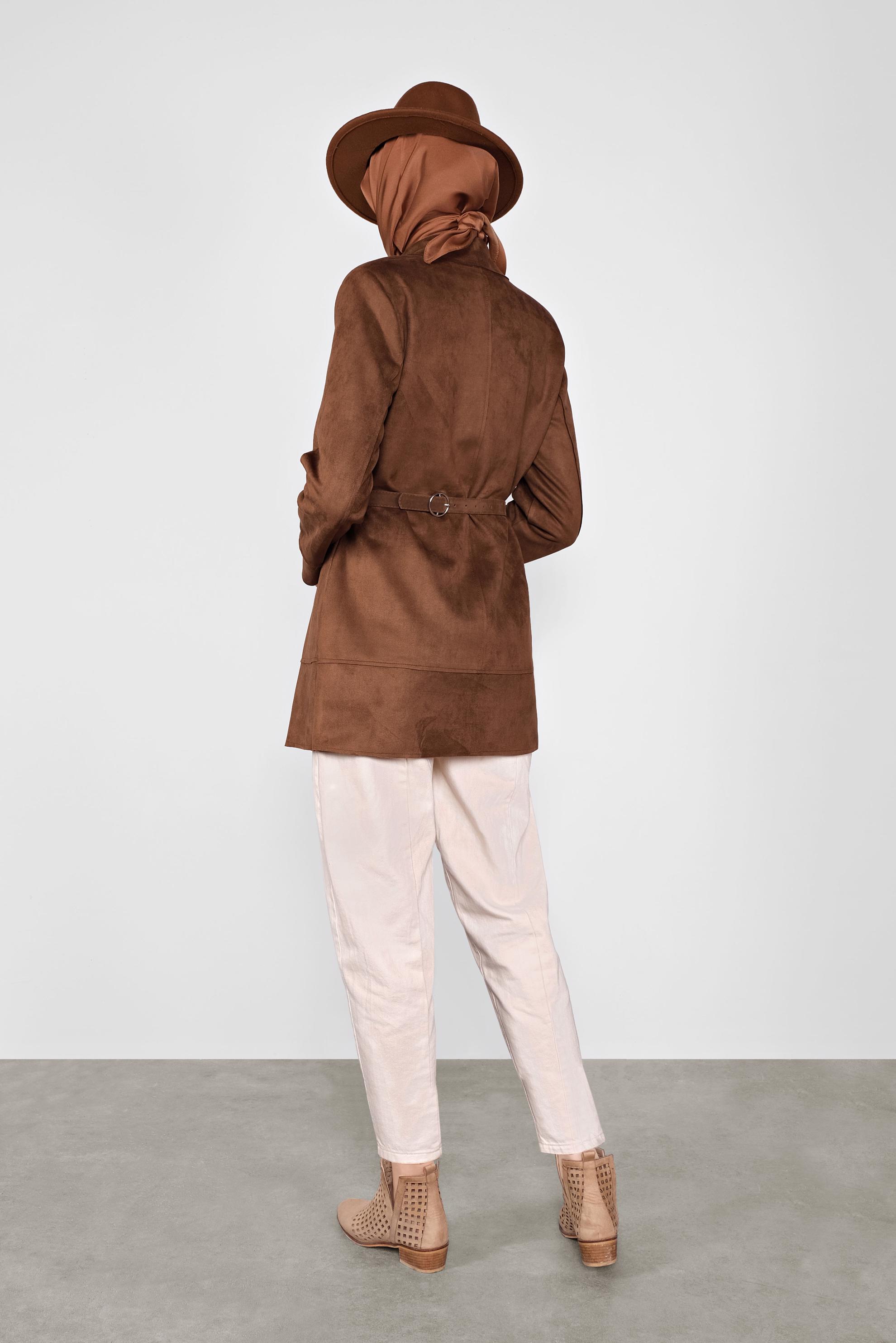 Tesettür giyim KAHVE SÜET CEKET 41261 