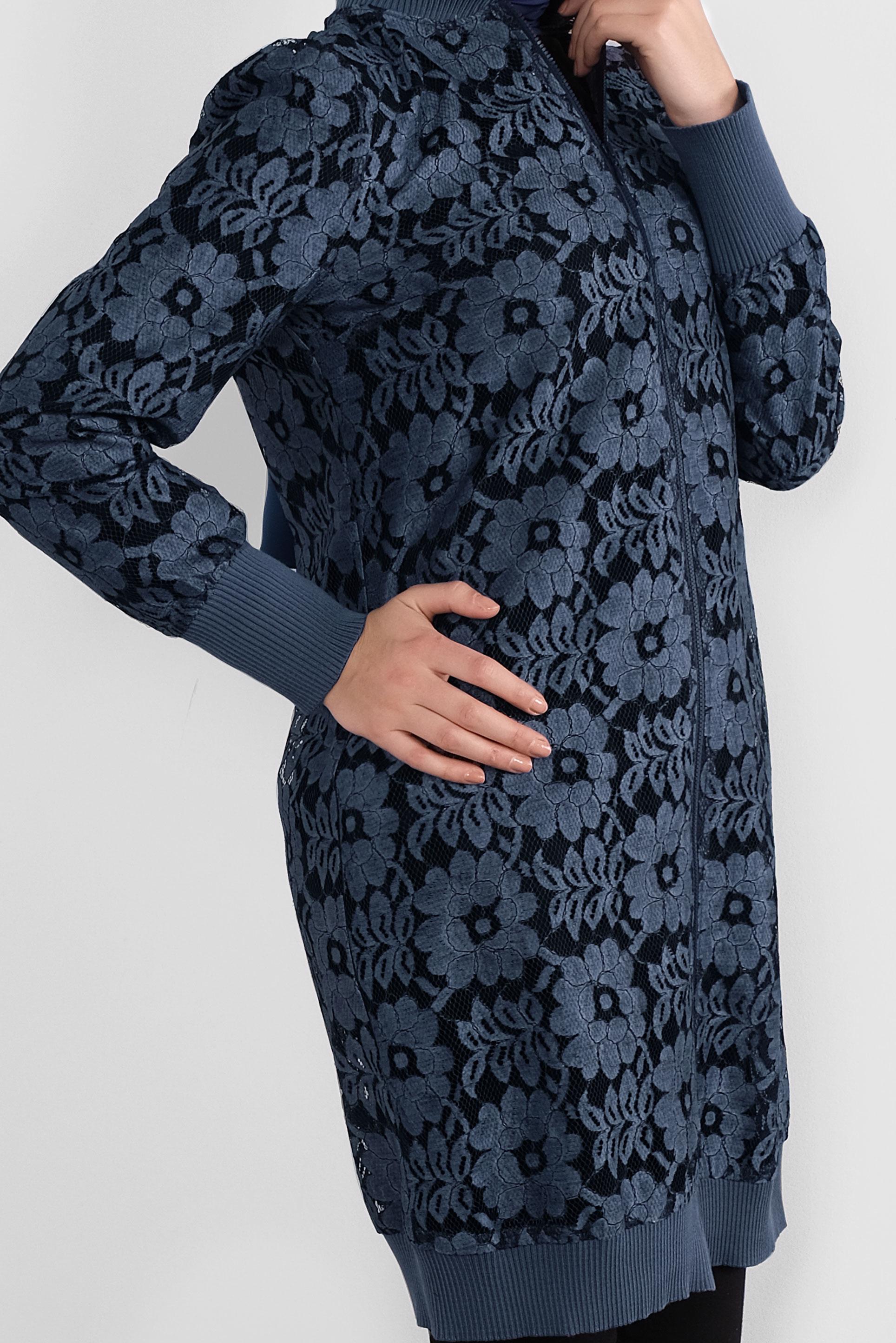 Tesettür giyim LACİVERT ÇİÇEK DESENLİ DANTEL CEKET 41281 