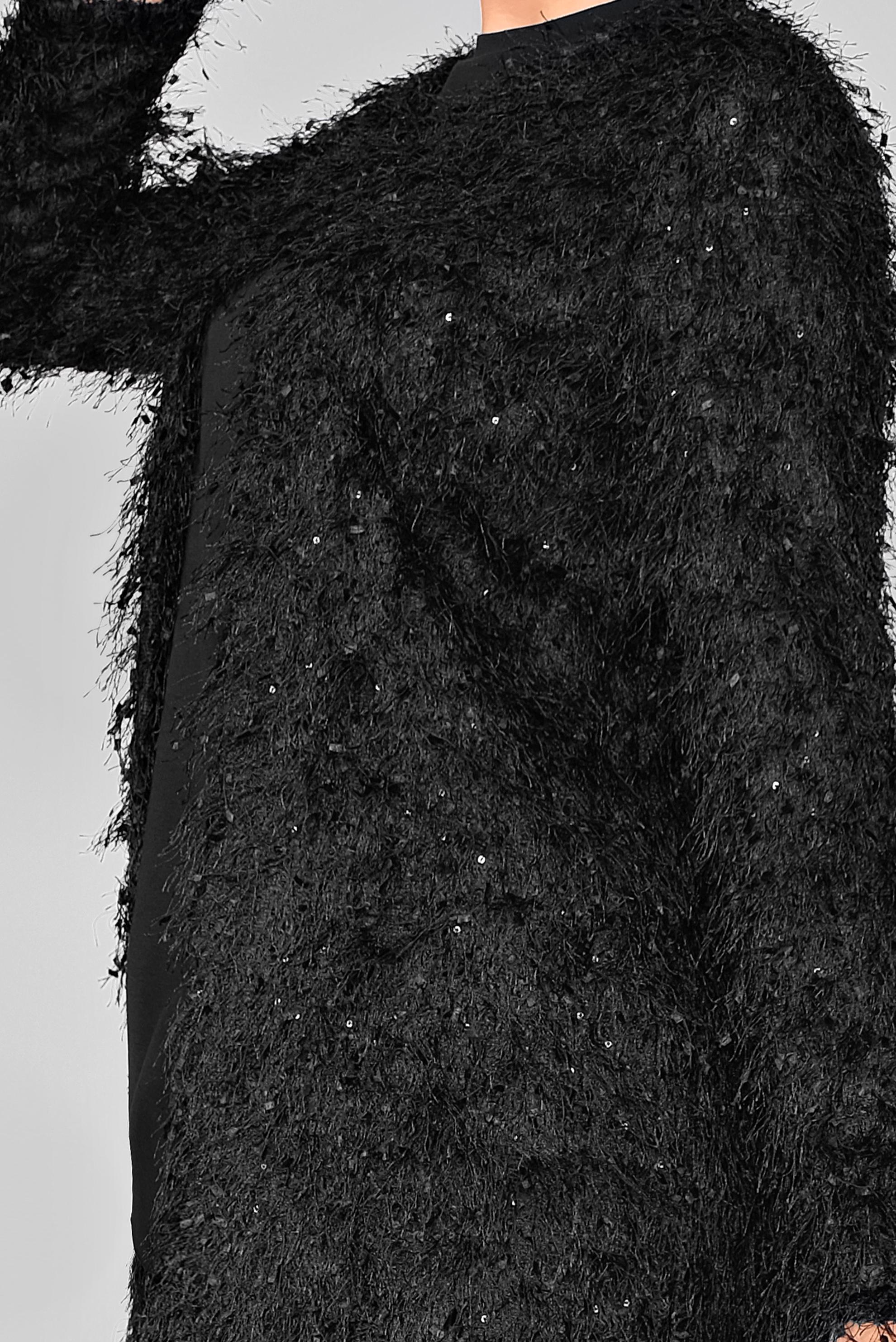 Tesettür giyim SİYAH SAÇAKLI CEKET 41299 