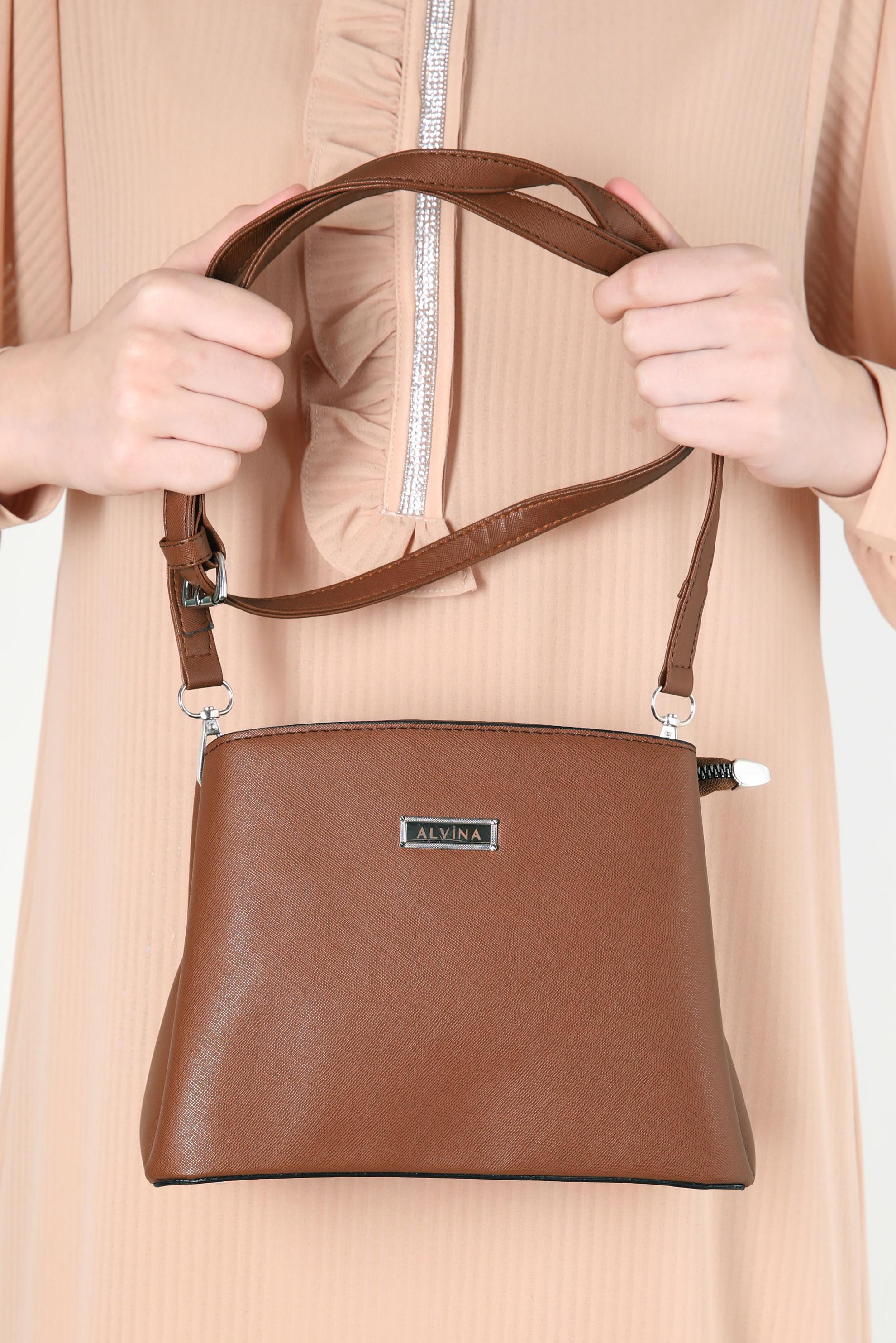 Tesettür giyim TABA ALVİNA ÇANTA 1851 