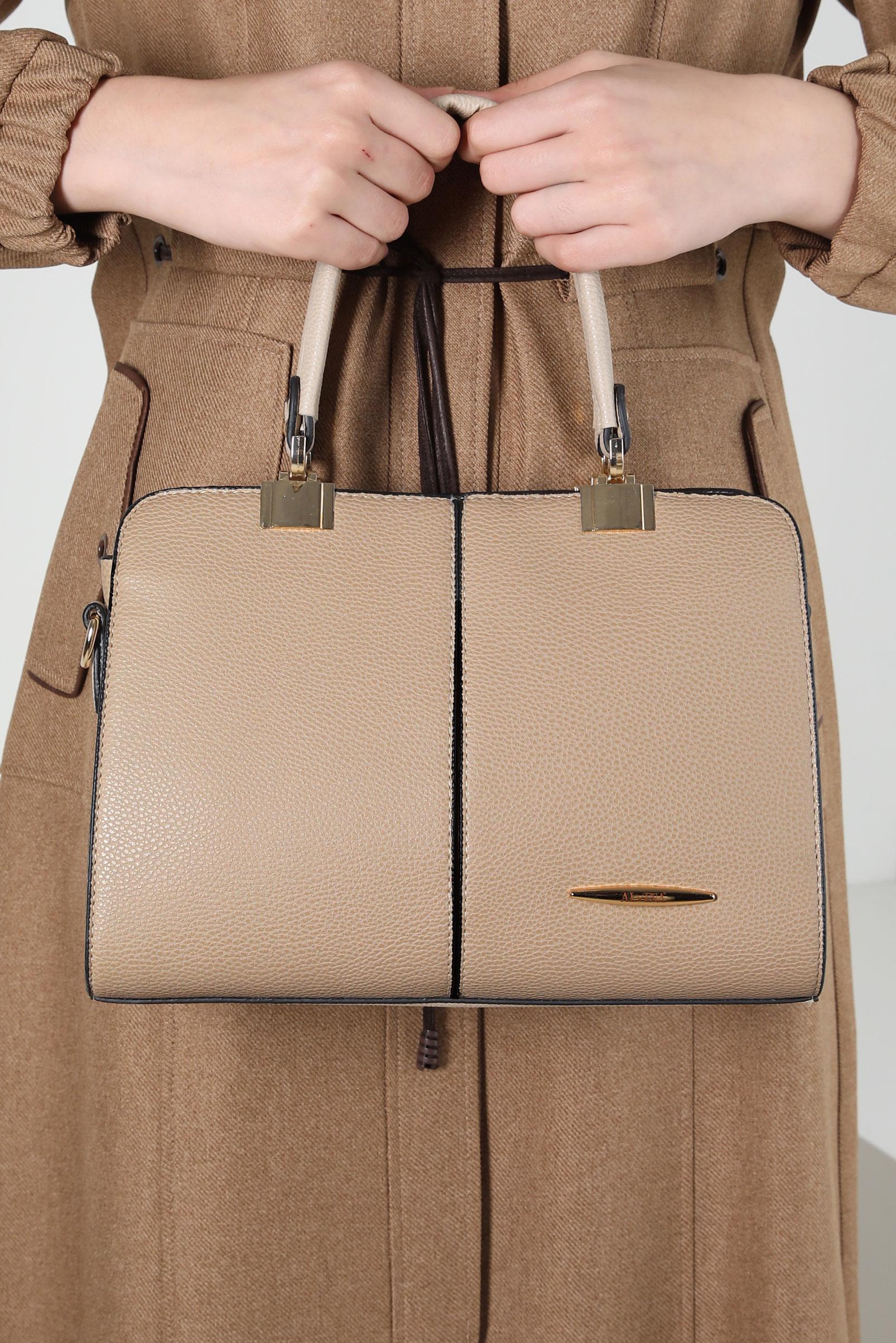 Tesettür giyim VİZON ALVİNA ÇANTA 7030