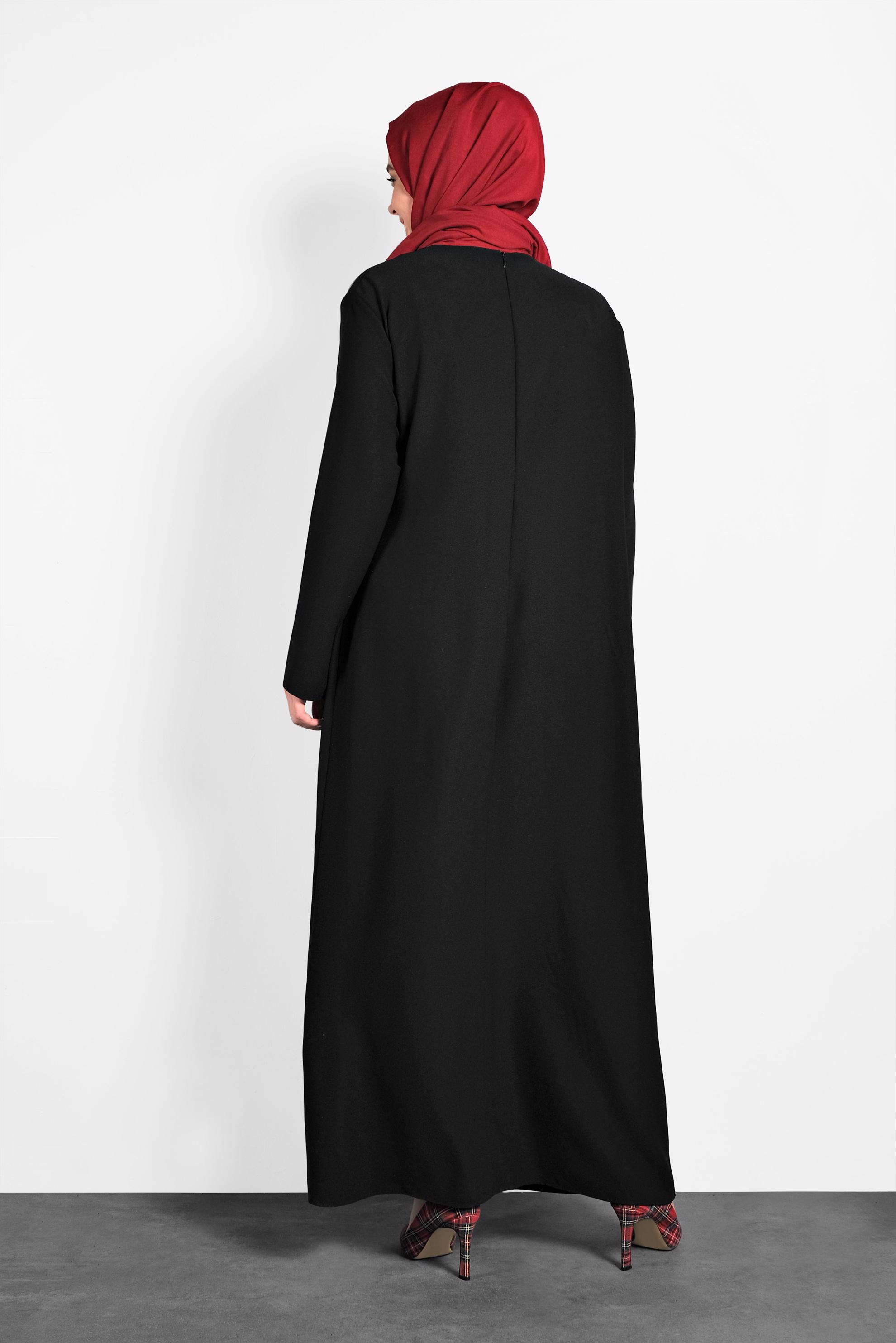 Vêtements hijab NOIR ROBE EN CRÊPE 20020