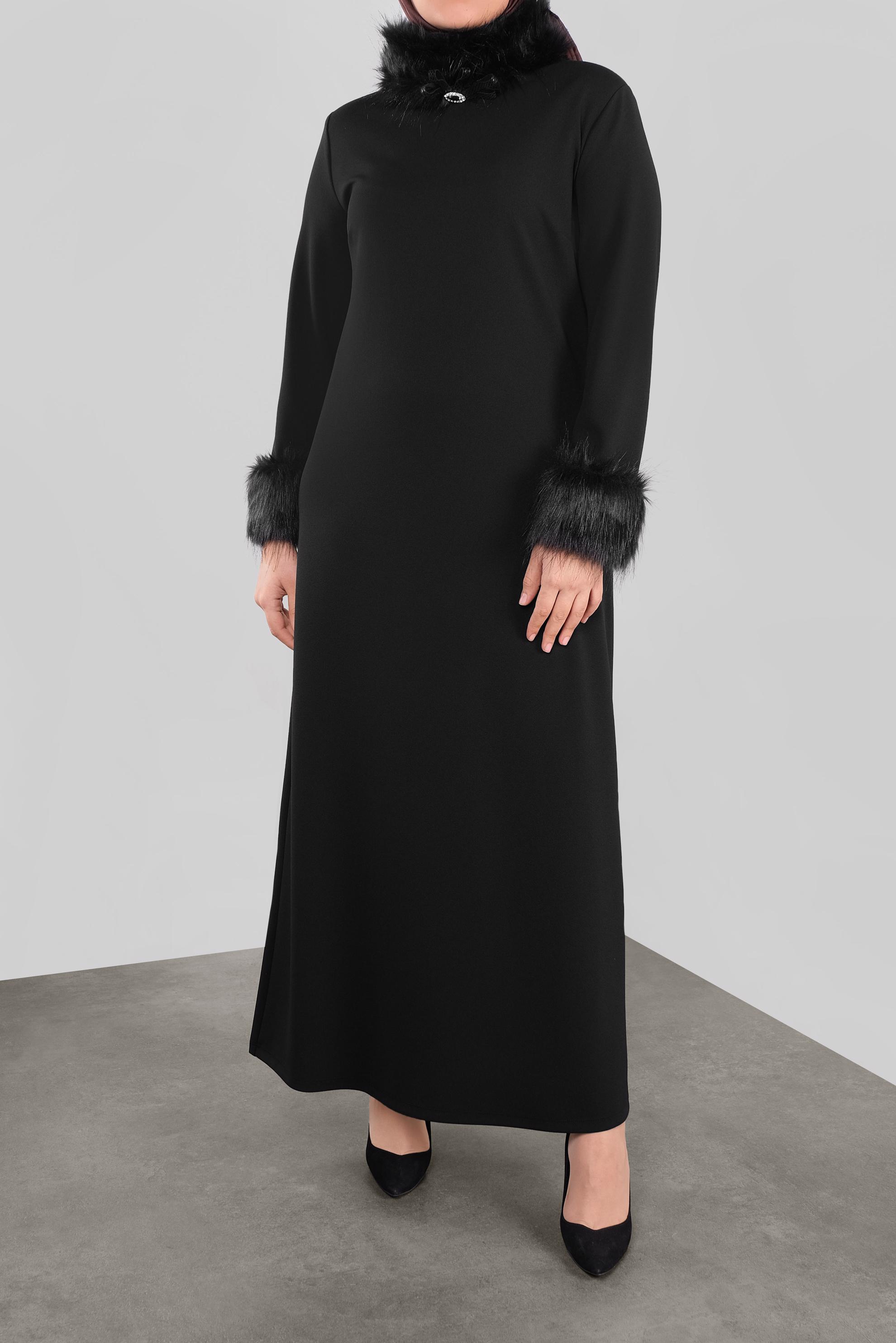 Vêtements hijab NOIR 20111 WENİCE ELBİSE 44/48 TEK42