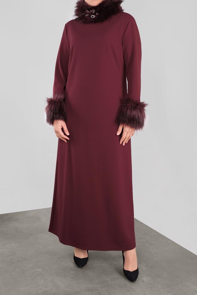 Hijab clothing CLARET RED 20111 WENİCE ELBİSE 44/48 TEK42 - ALVİNA