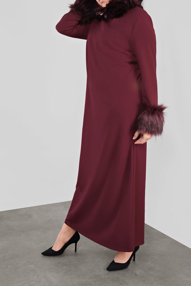 Hijab clothing CLARET RED 20111 WENİCE ELBİSE 44/48 TEK42 - ALVİNA