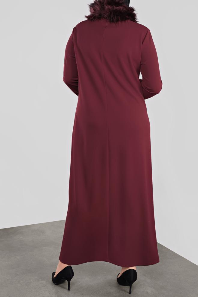 Hijab clothing CLARET RED 20111 WENİCE ELBİSE 44/48 TEK42 - ALVİNA
