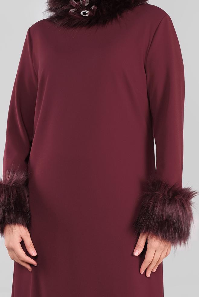 Hijab clothing CLARET RED 20111 WENİCE ELBİSE 44/48 TEK42 - ALVİNA