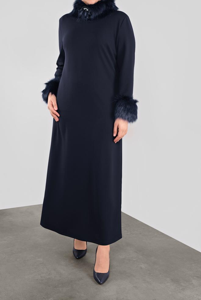 Hijab clothing NAVY BLUE 20111 WENİCE ELBİSE 44/48 TEK42 - ALVİNA
