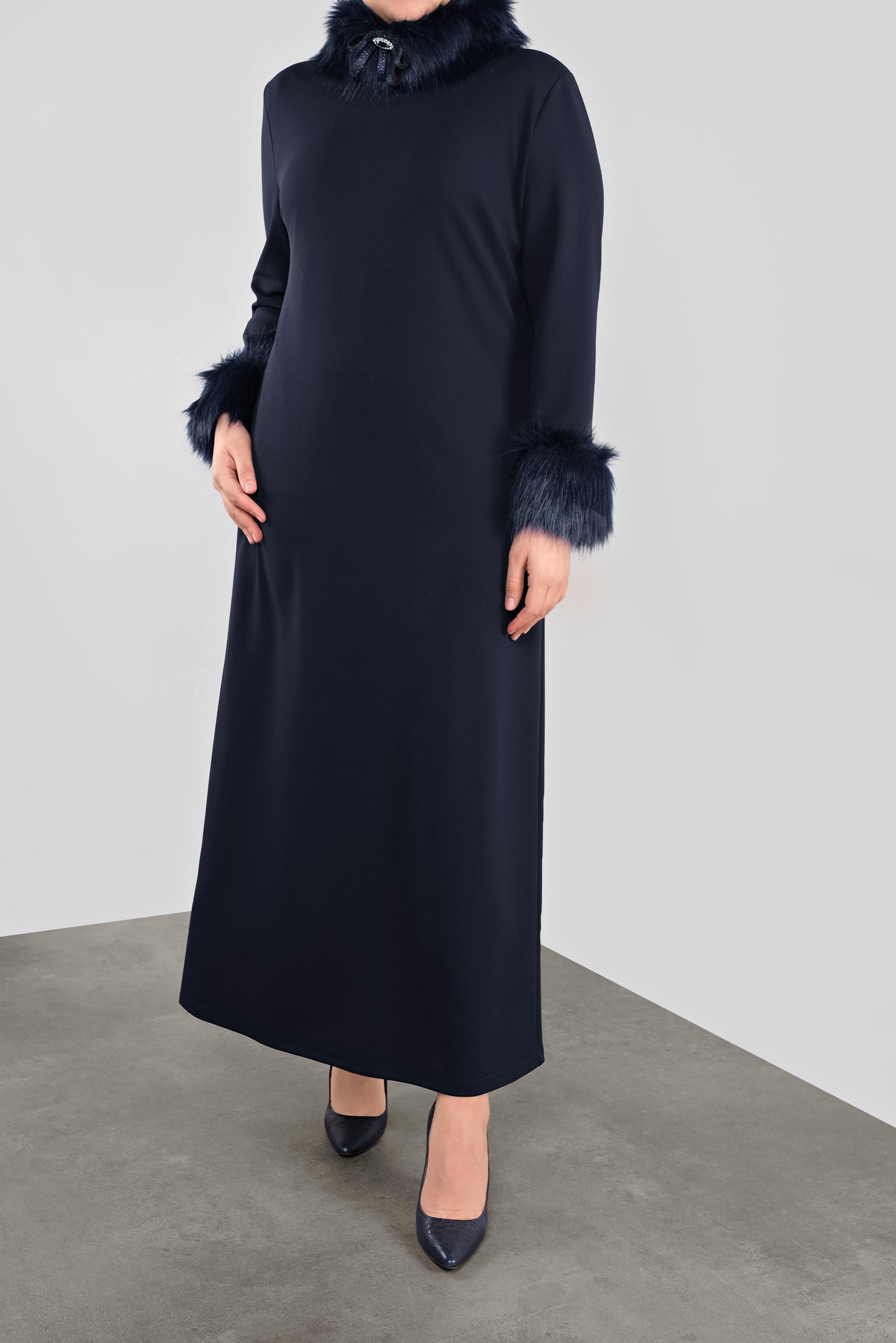 Vêtements hijab BLEU MARINE 20111 WENİCE ELBİSE 44/48 TEK42