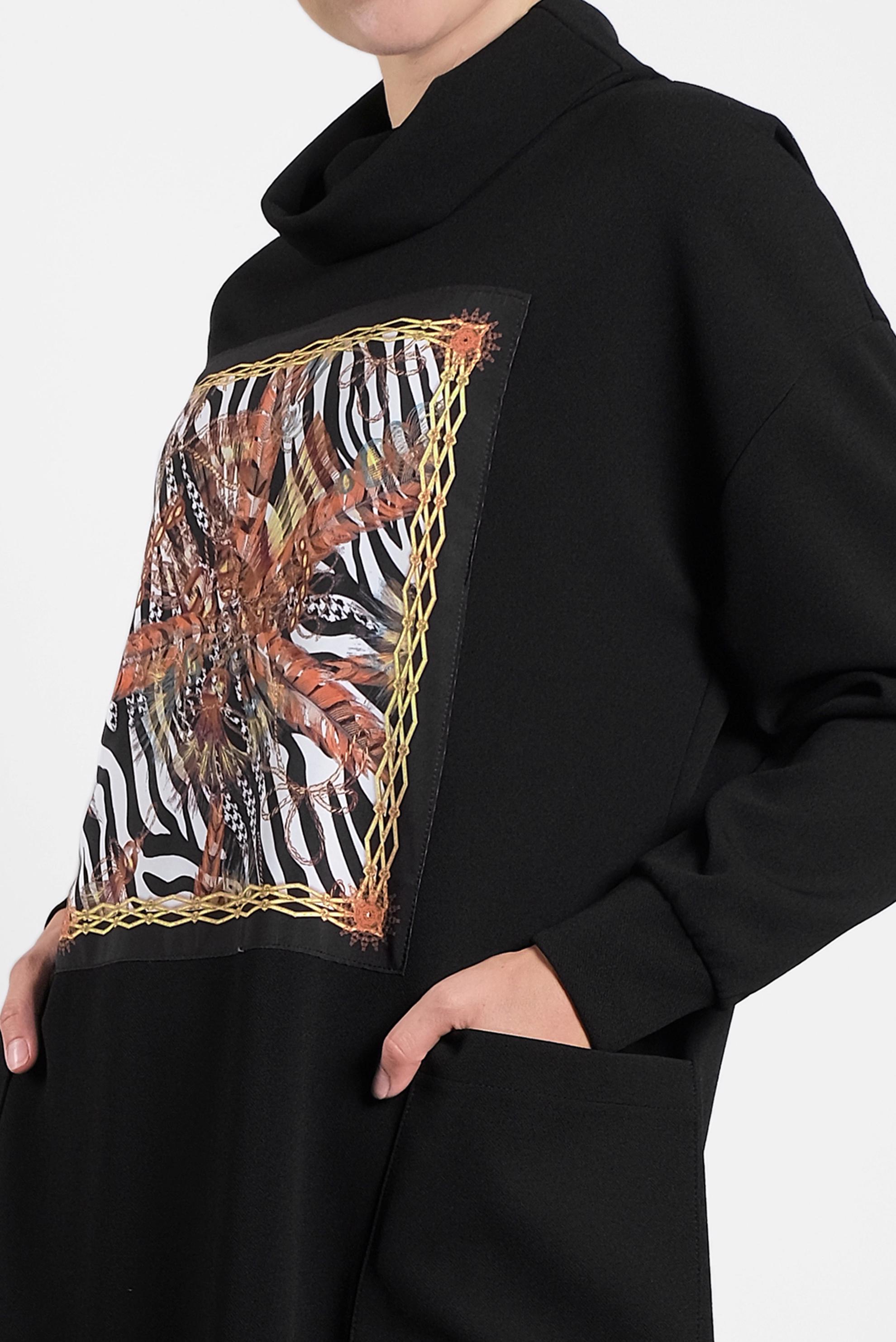 Tesettür giyim SİYAH GENİŞ KESİM ŞAL YAKA ELBİSE 40110