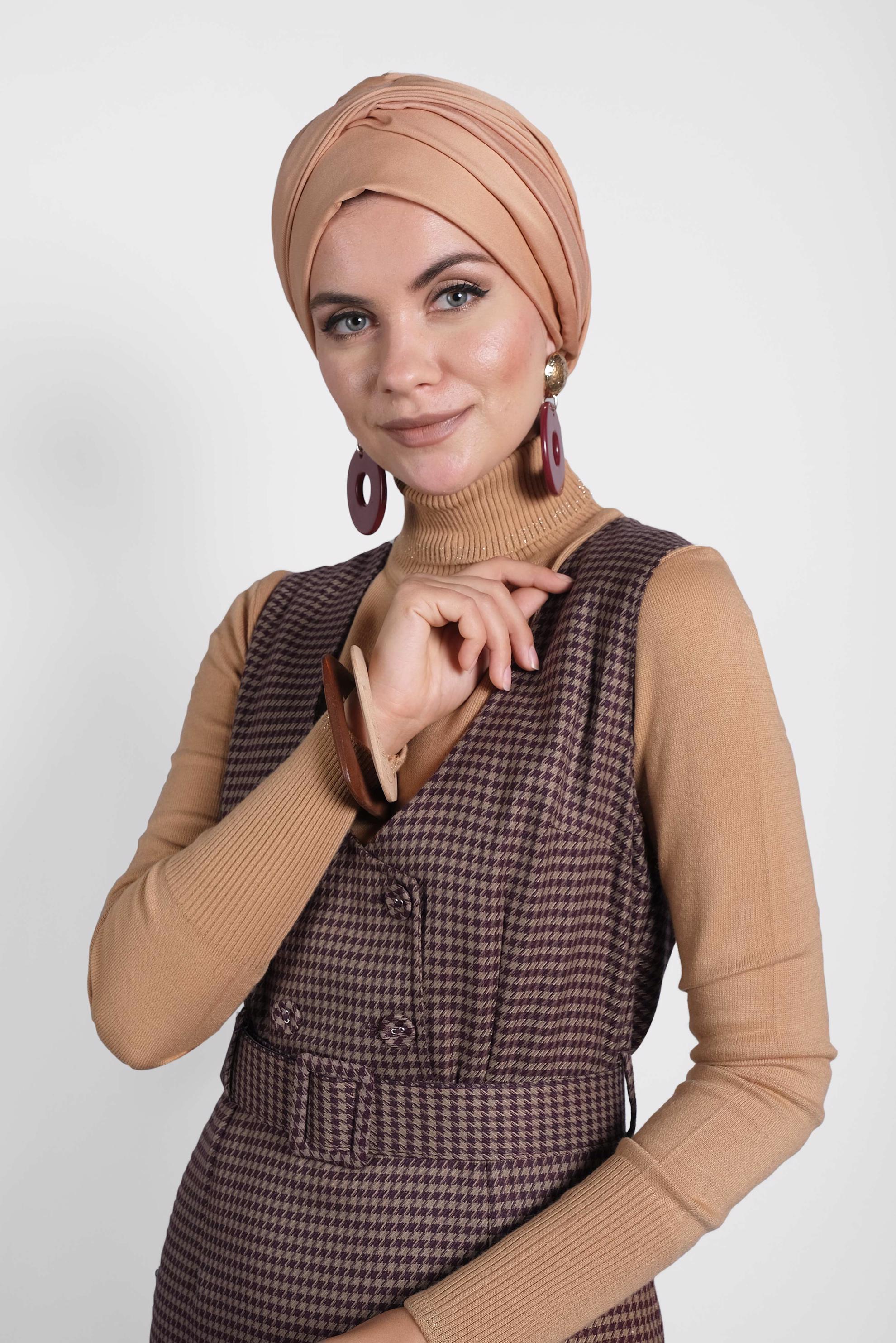 Tesettür giyim BORDO DÜĞMELİ KEMERLİ KAZAYAĞI DESEN ELBİSE 40126 