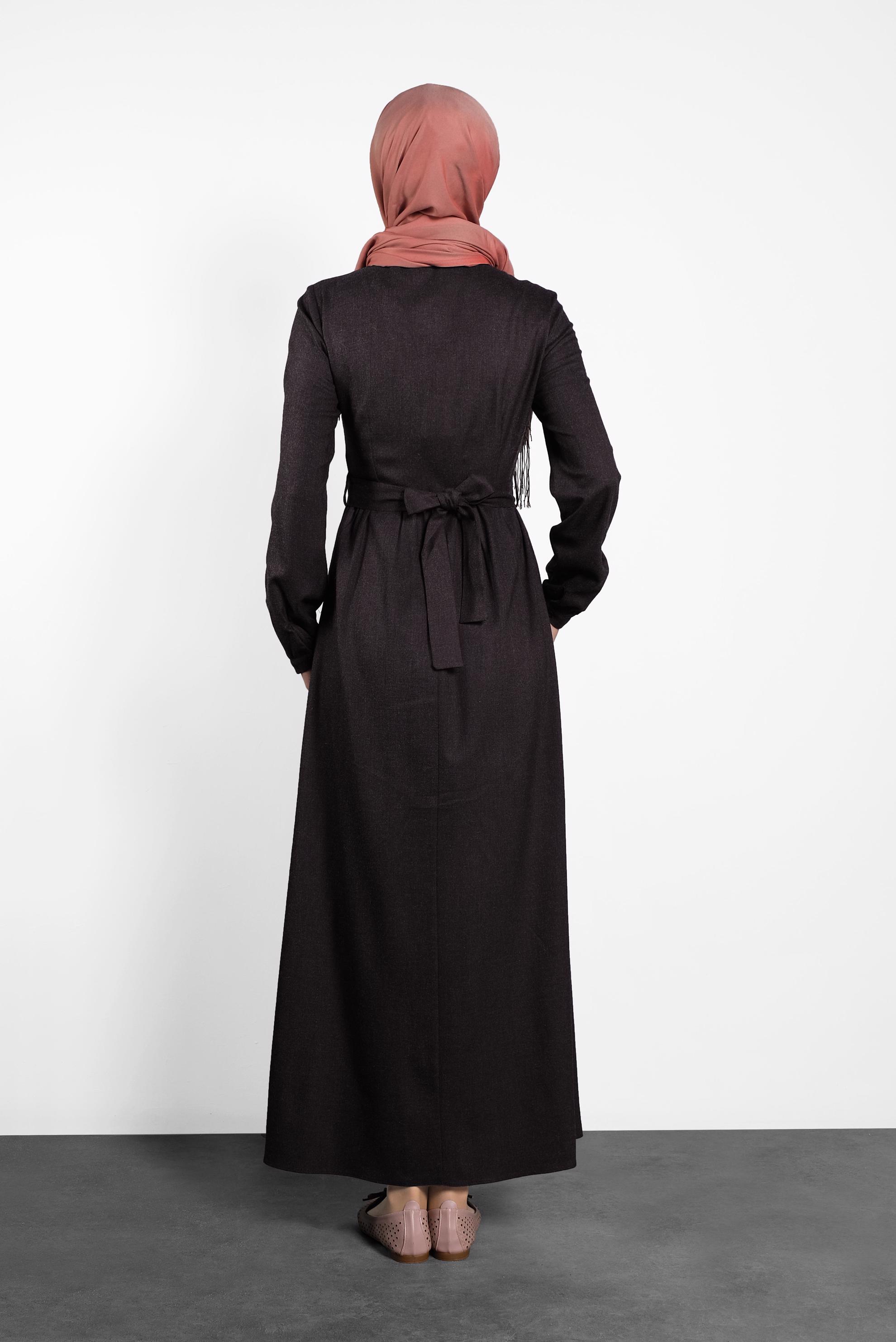 Tesettür giyim MÜRDÜM NAKIŞLI ELBİSE 40193