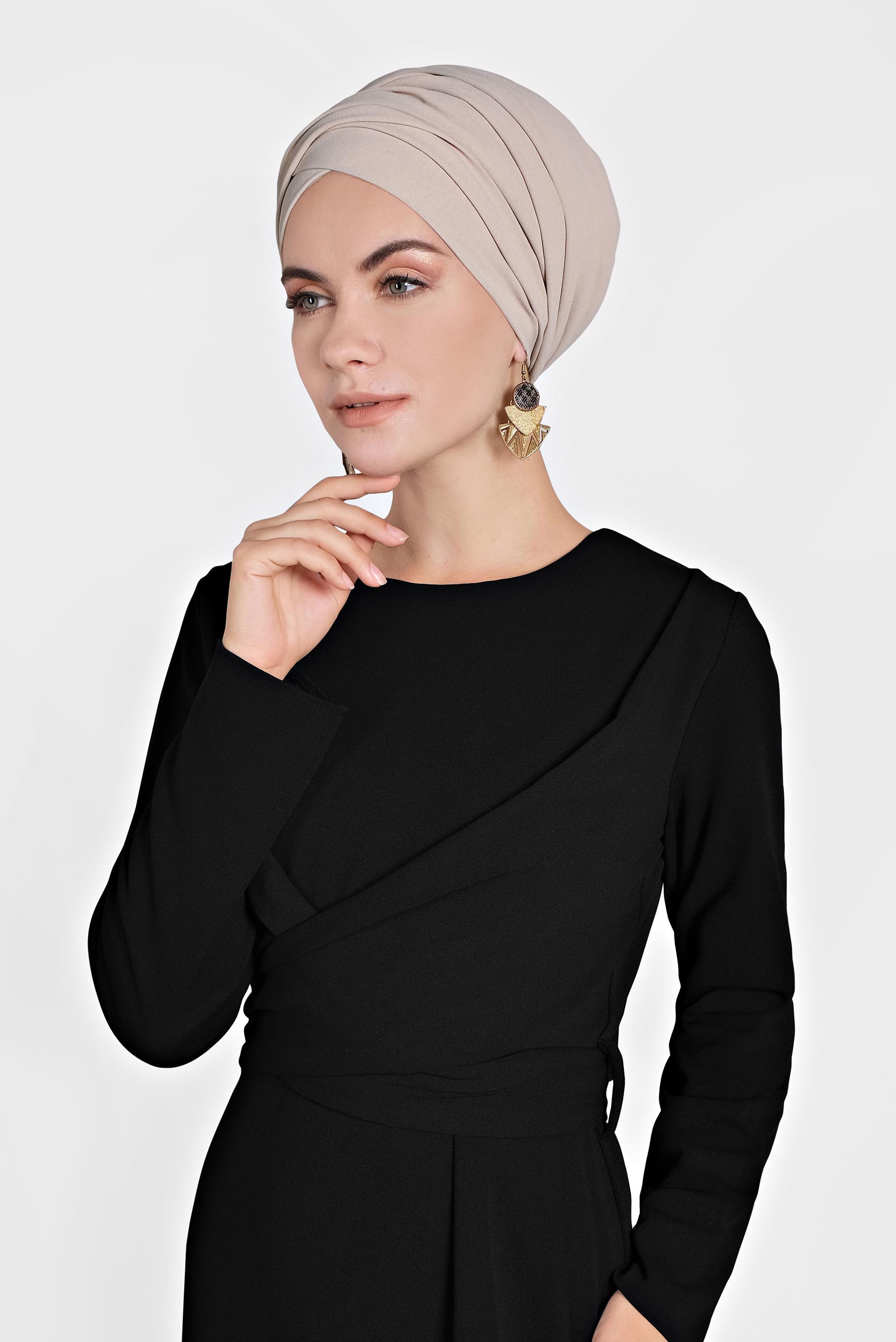 Tesettür giyim SİYAH ÇAPRAZ BAĞLAMALI ELBİSE 40199