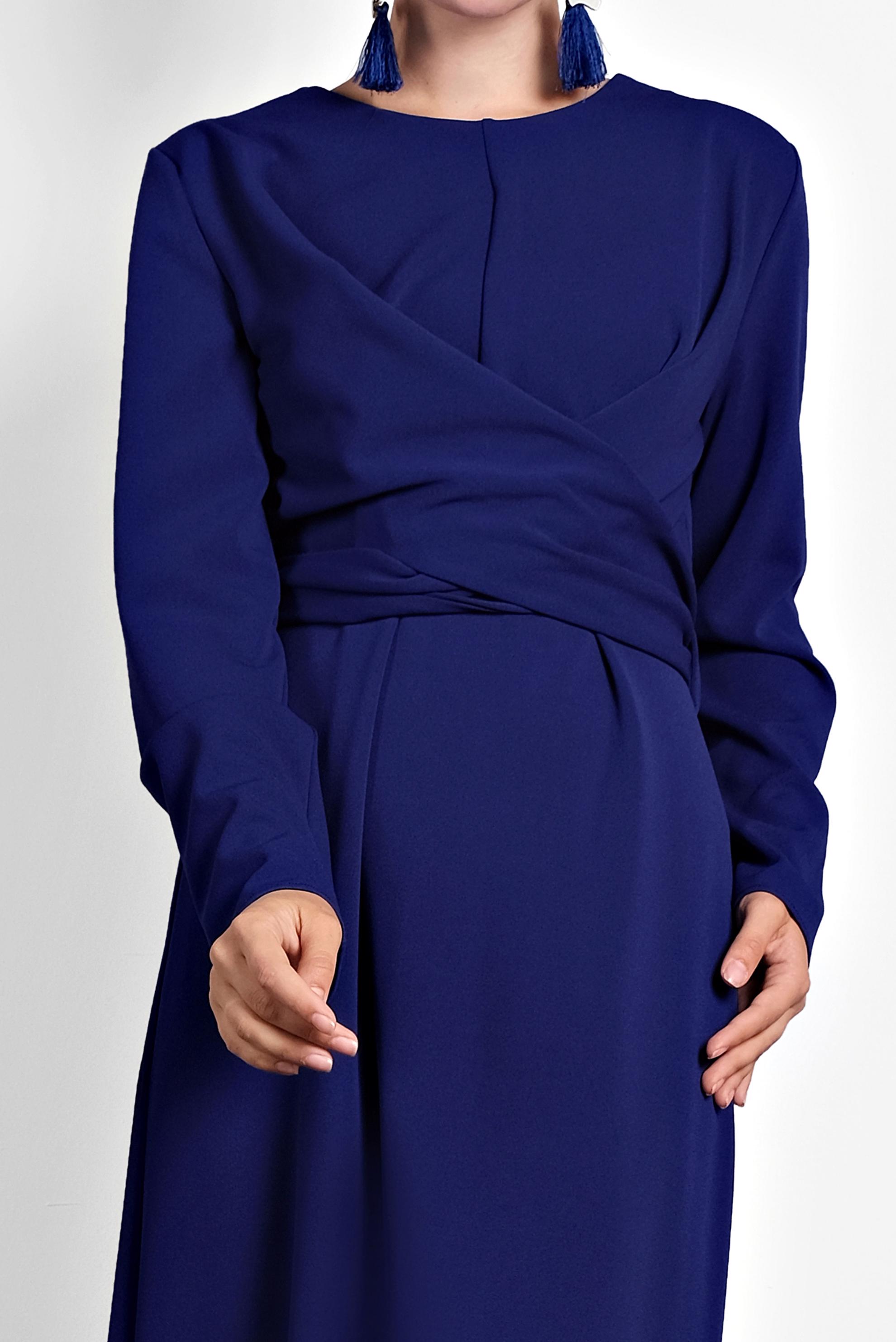 Tesettür giyim LACİVERT ÇAPRAZ BAĞLAMALI ELBİSE 40213 