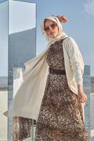 LEOPAR DESENLİ ELBİSE 40232 