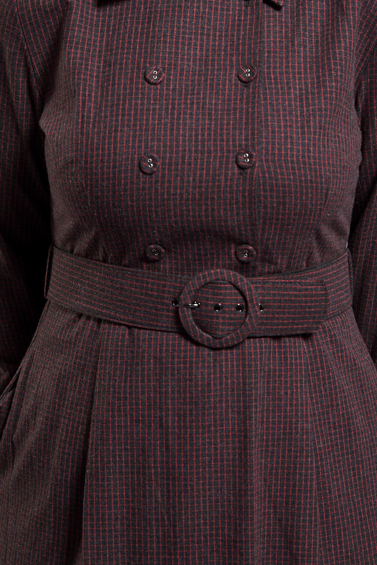 Tesettür giyim SİYAH KEMERLİ DÜĞMELİ ELBİSE 40270