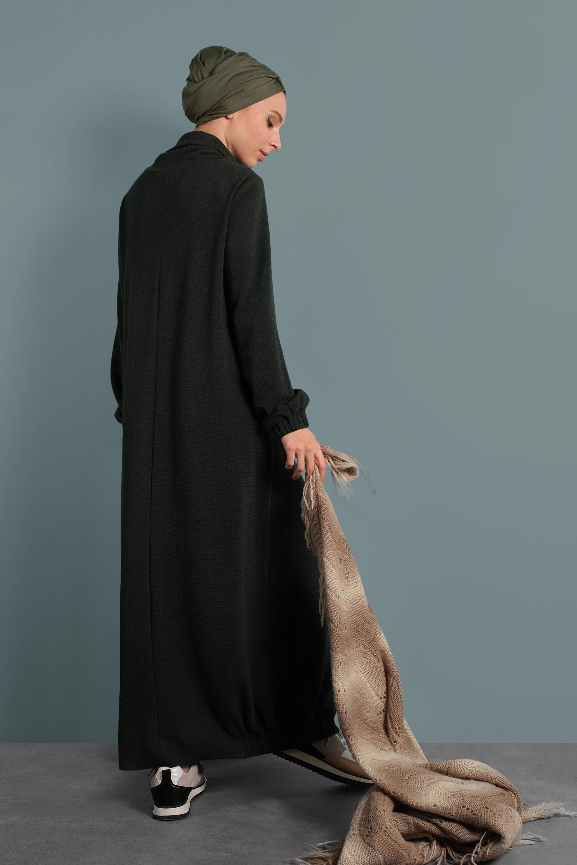 Tesettür giyim YEŞİL CEPLİ SPOR ELBİSE 40364 