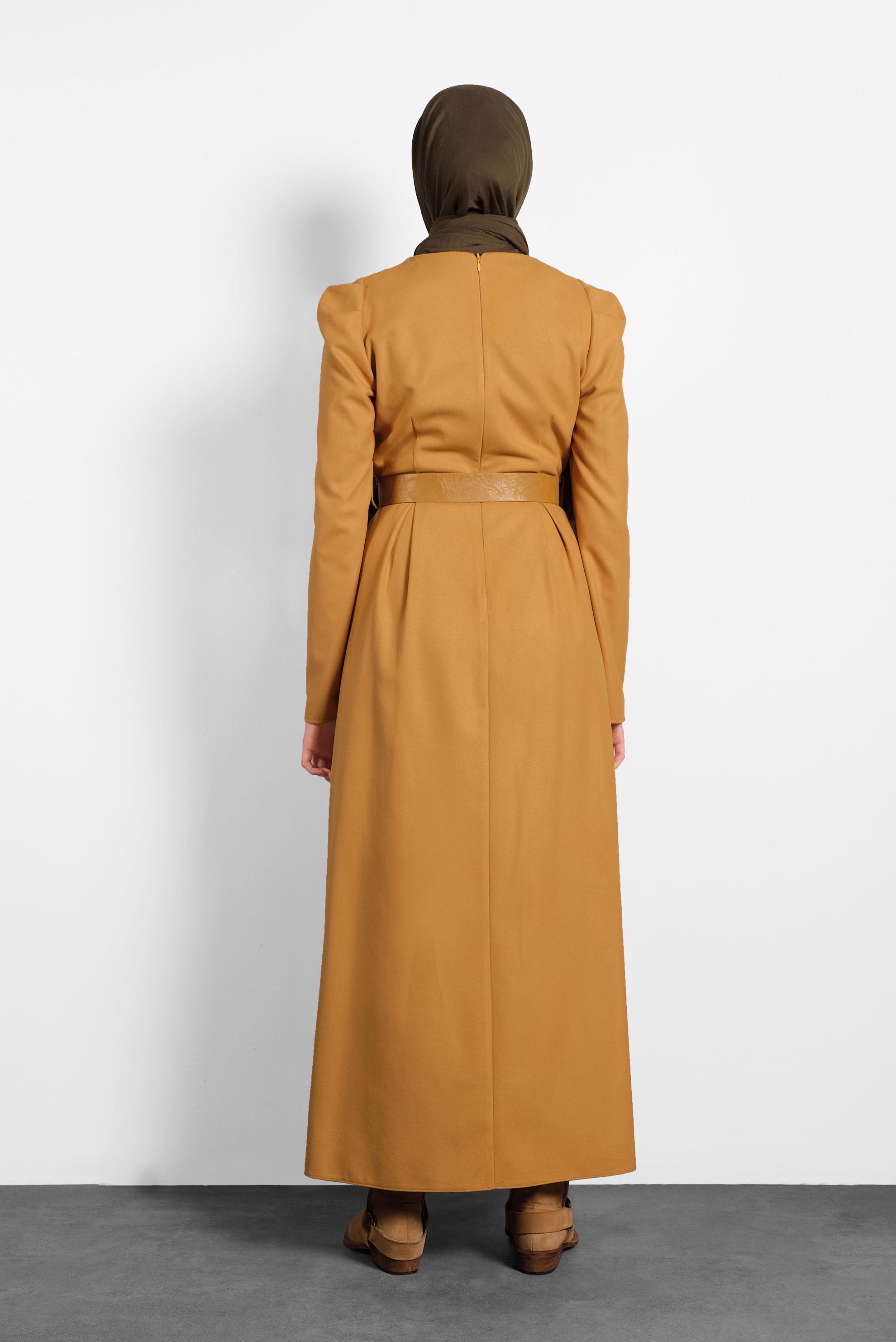 Tesettür giyim TURUNCU KARPUZ KOL ELBİSE 40368 