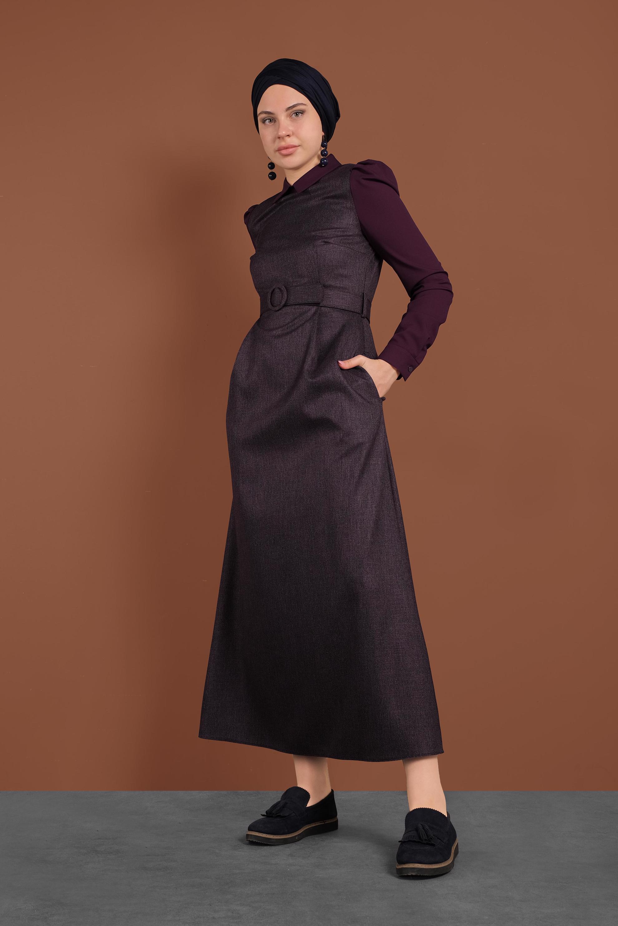 Hijab clothing DAMSON BELTED DRESS 40382 