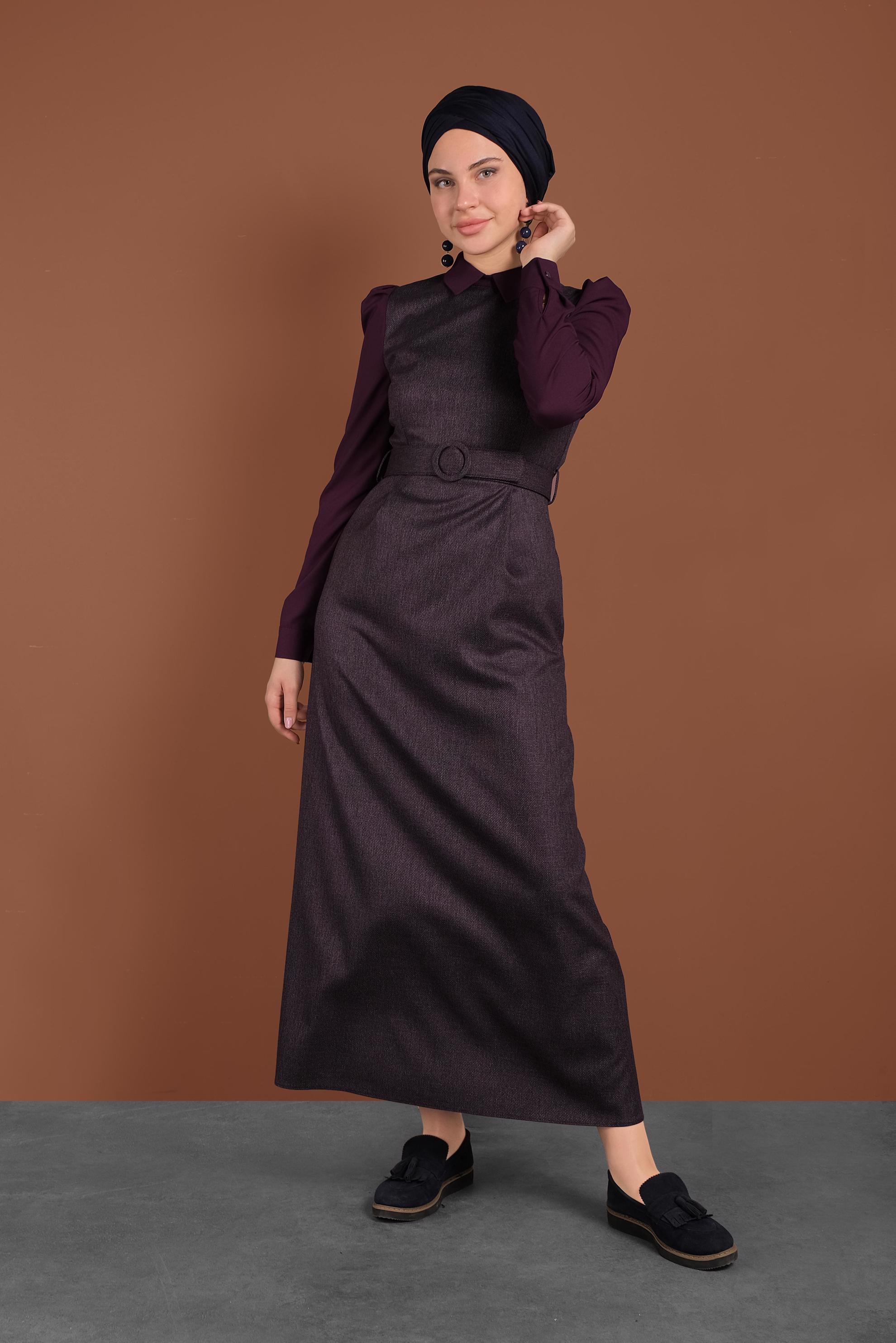 Hijab clothing DAMSON BELTED DRESS 40382 