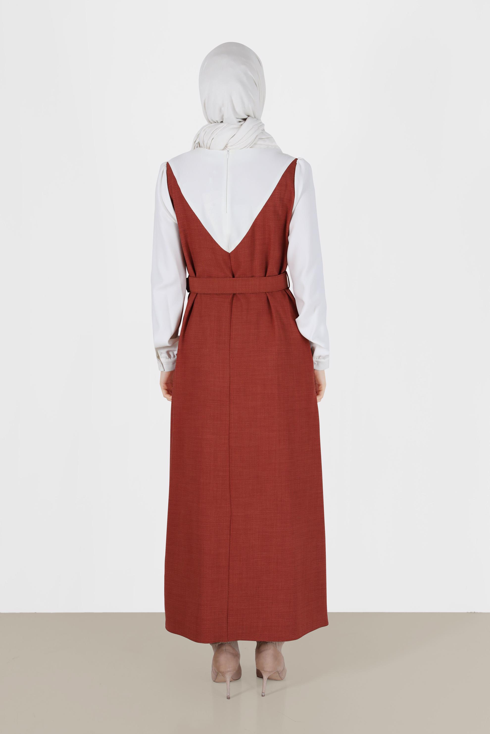 Hijab clothing ORANGE BELTED DRESS 41113 