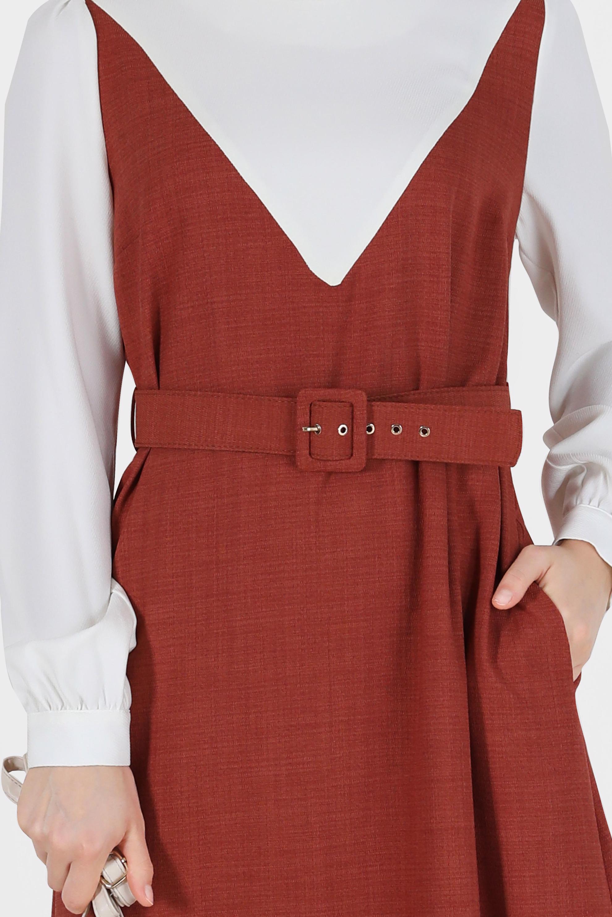 Hijab clothing ORANGE BELTED DRESS 41113 