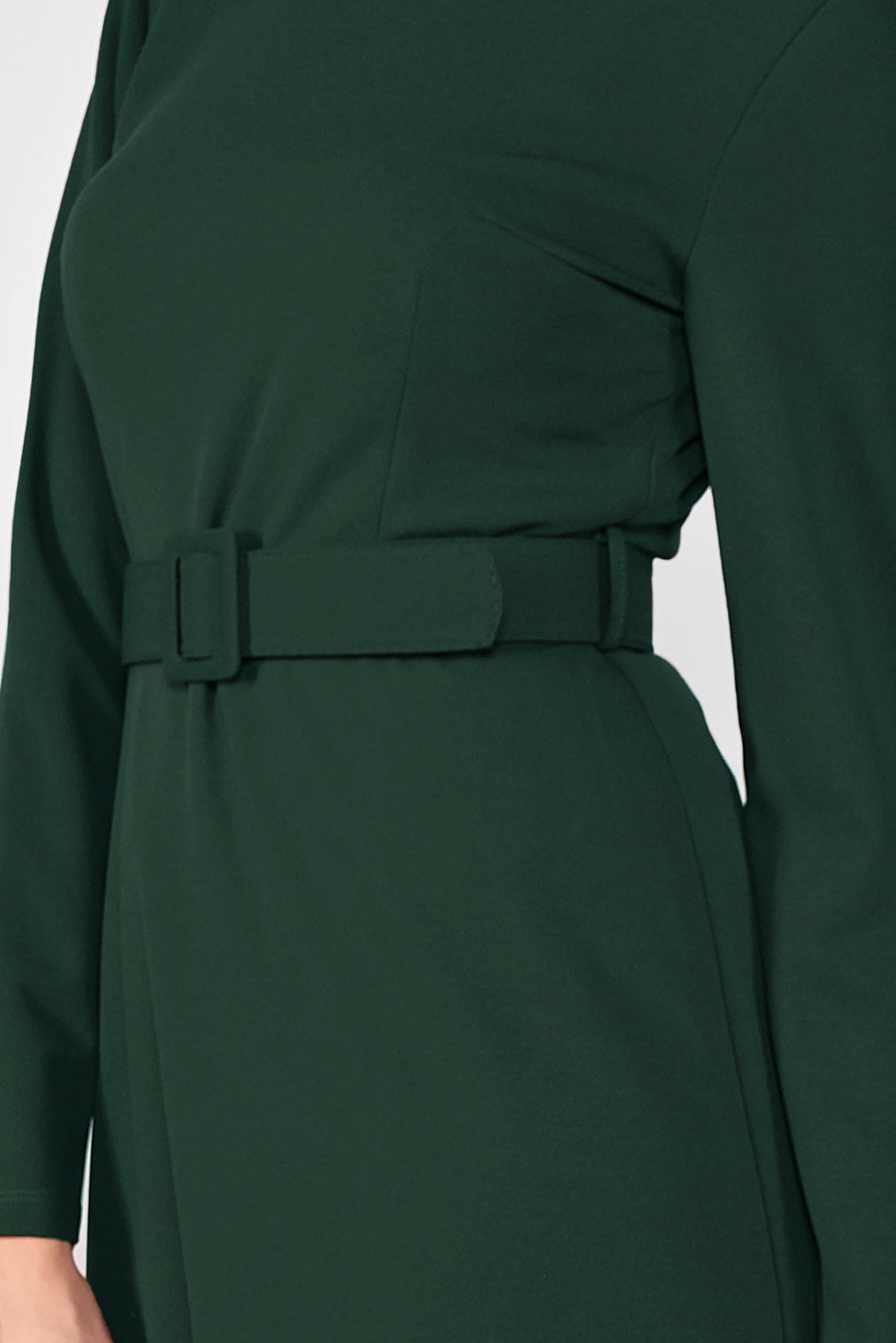 Tesettür giyim YEŞİL FERMUARLI KEMERLİ ELBİSE 41253 